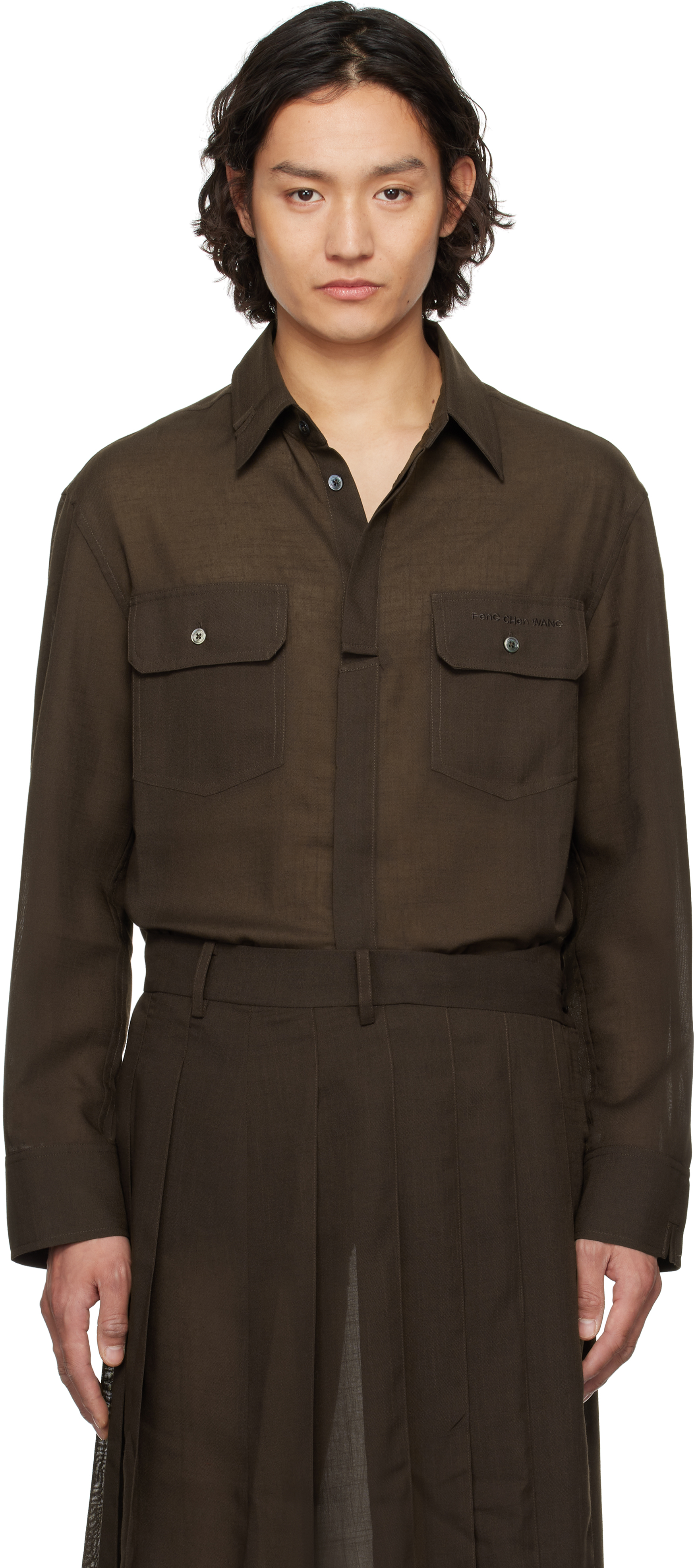 Brown Triple Cut Shirt