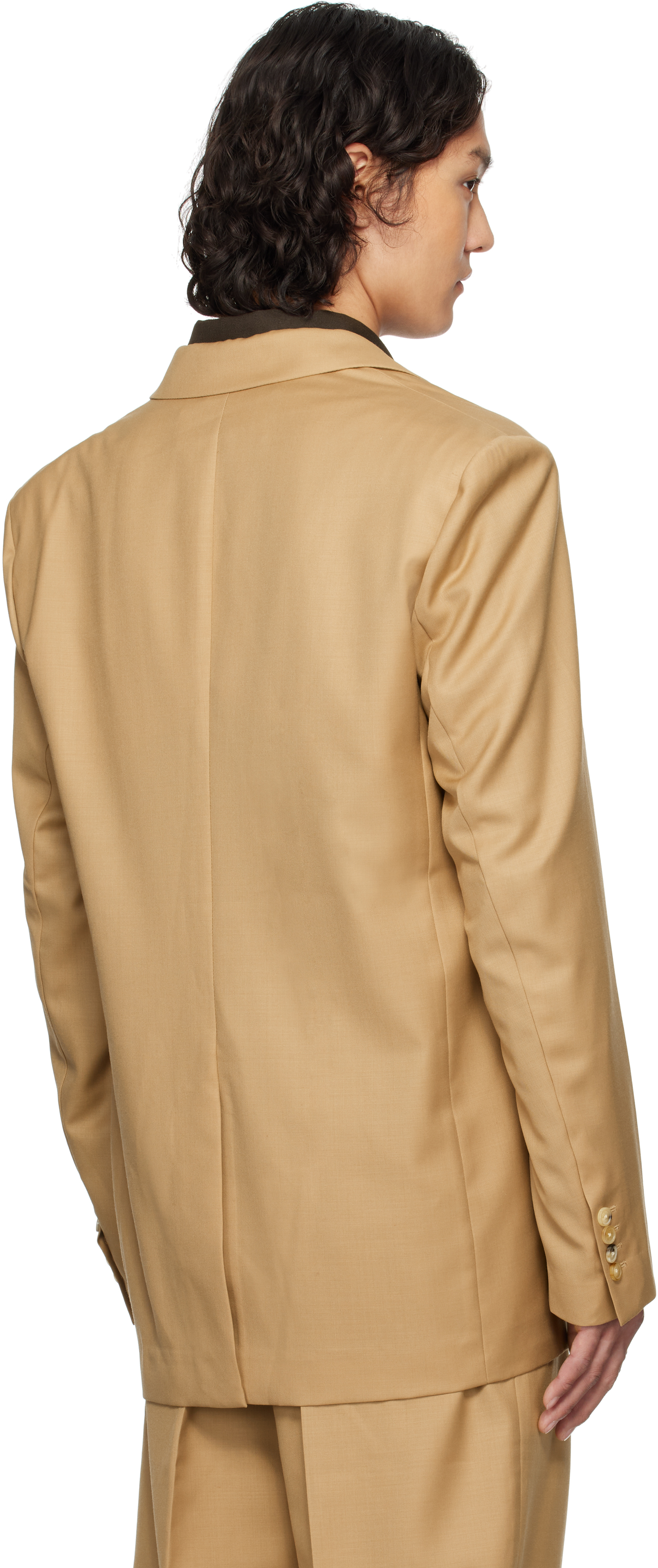 Feng Chen Wang Tan Multi Slash Blazer In Light Brown
