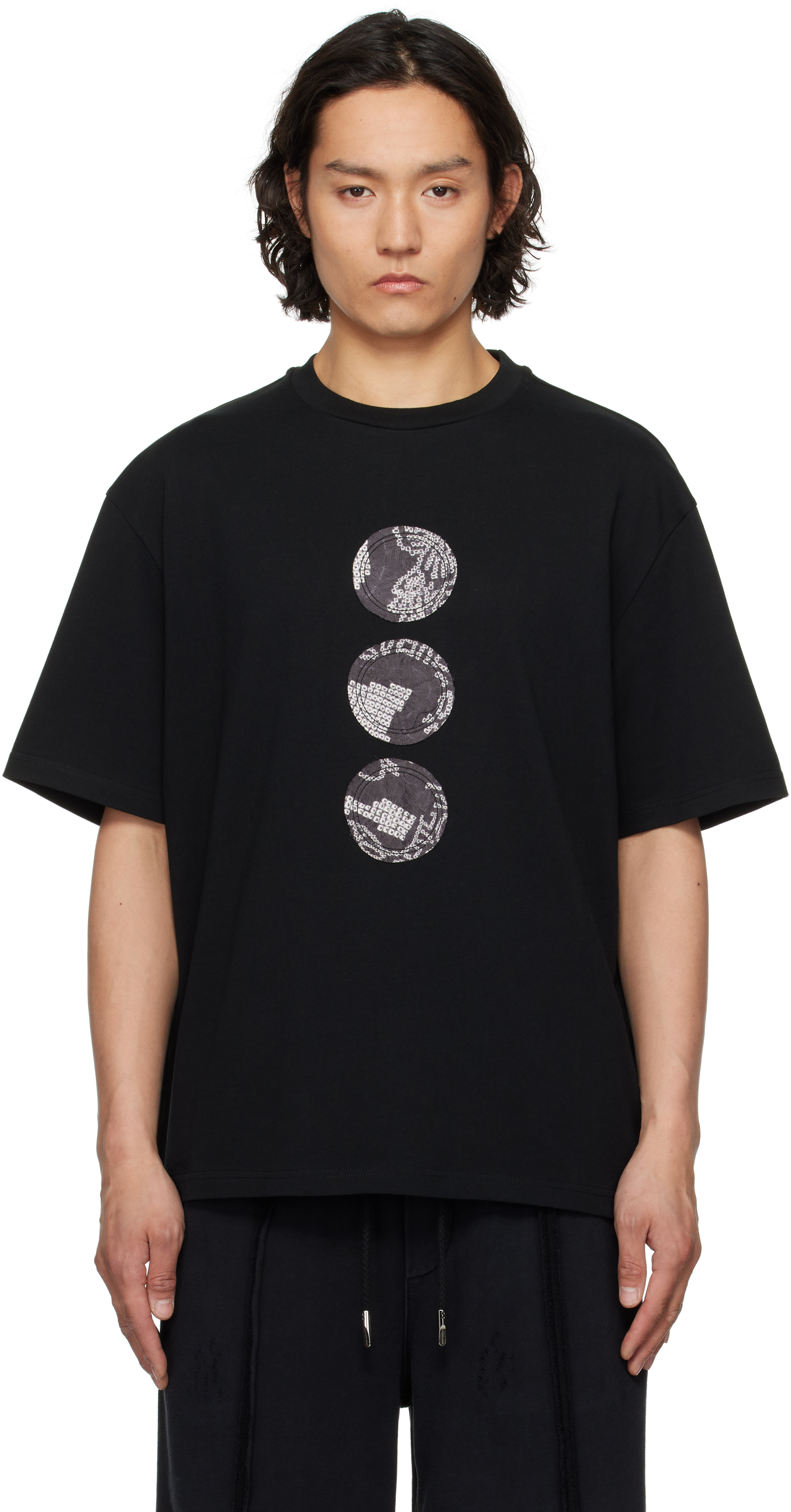 Black Yu Zu Xie Patch T-shirt