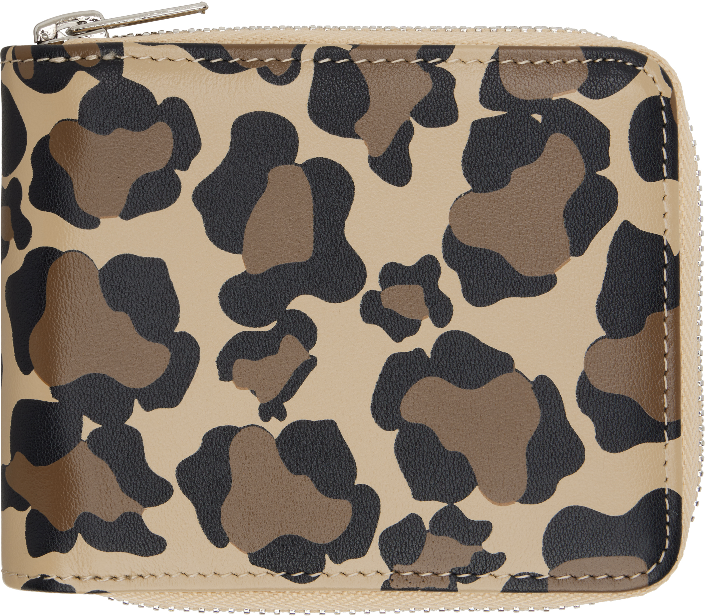 Beige & Brown Leopard Print Wallet