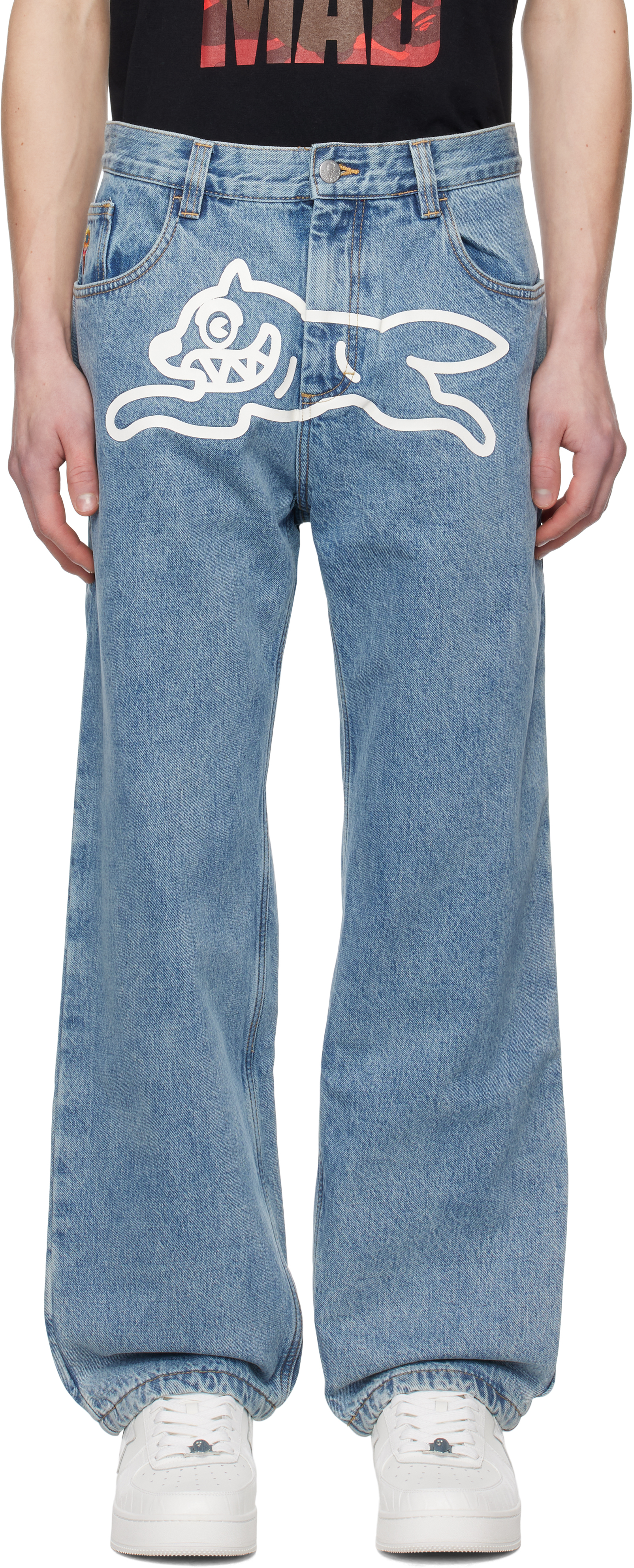 Blue Running Dog Double Scoop Jeans