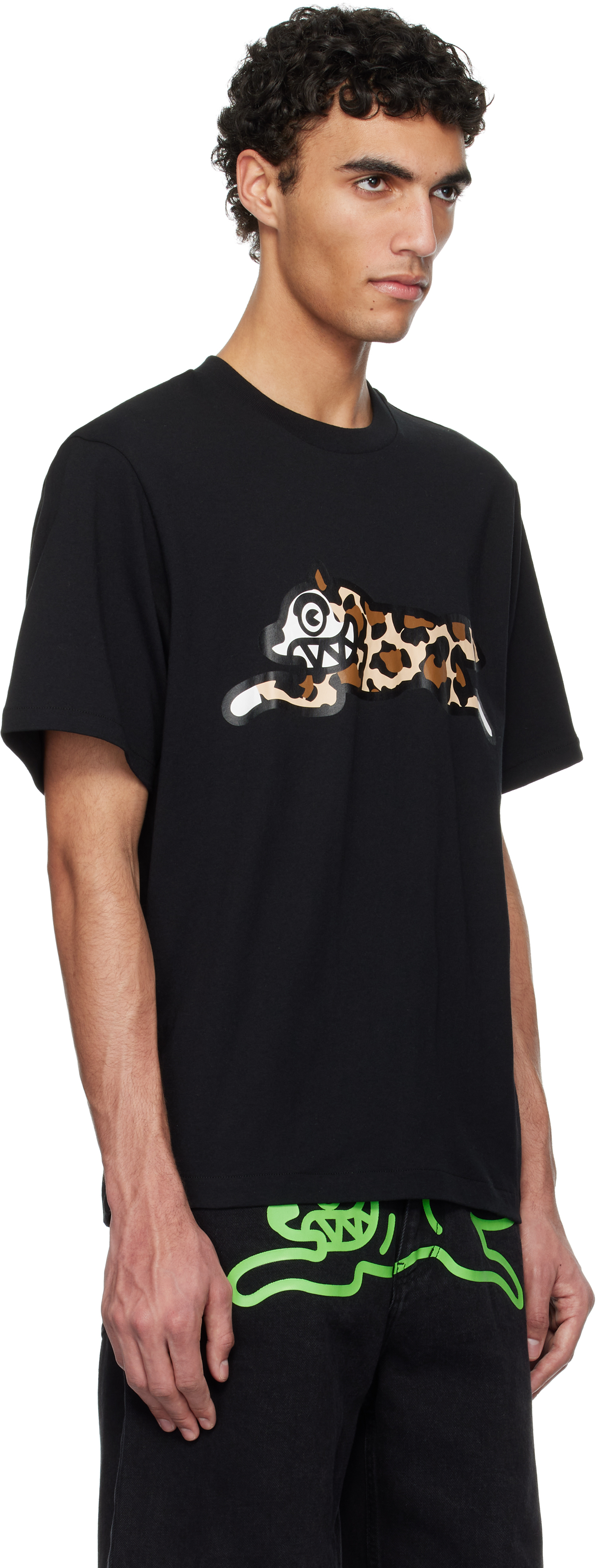 Shop Icecream Black Running Dog T-shirt