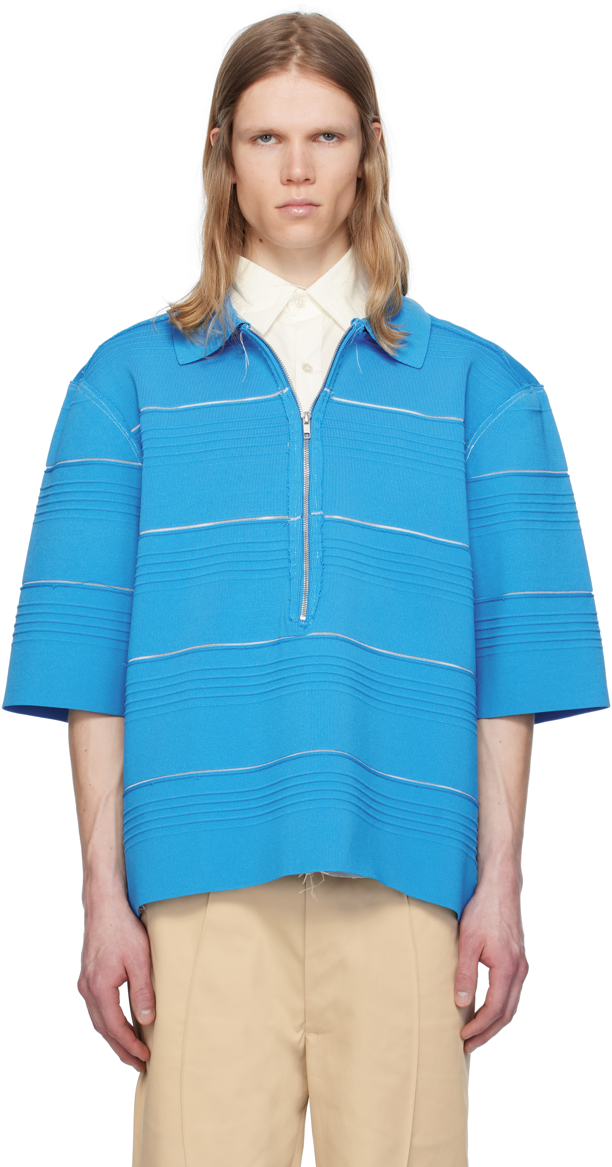 Blue Viscose Polo