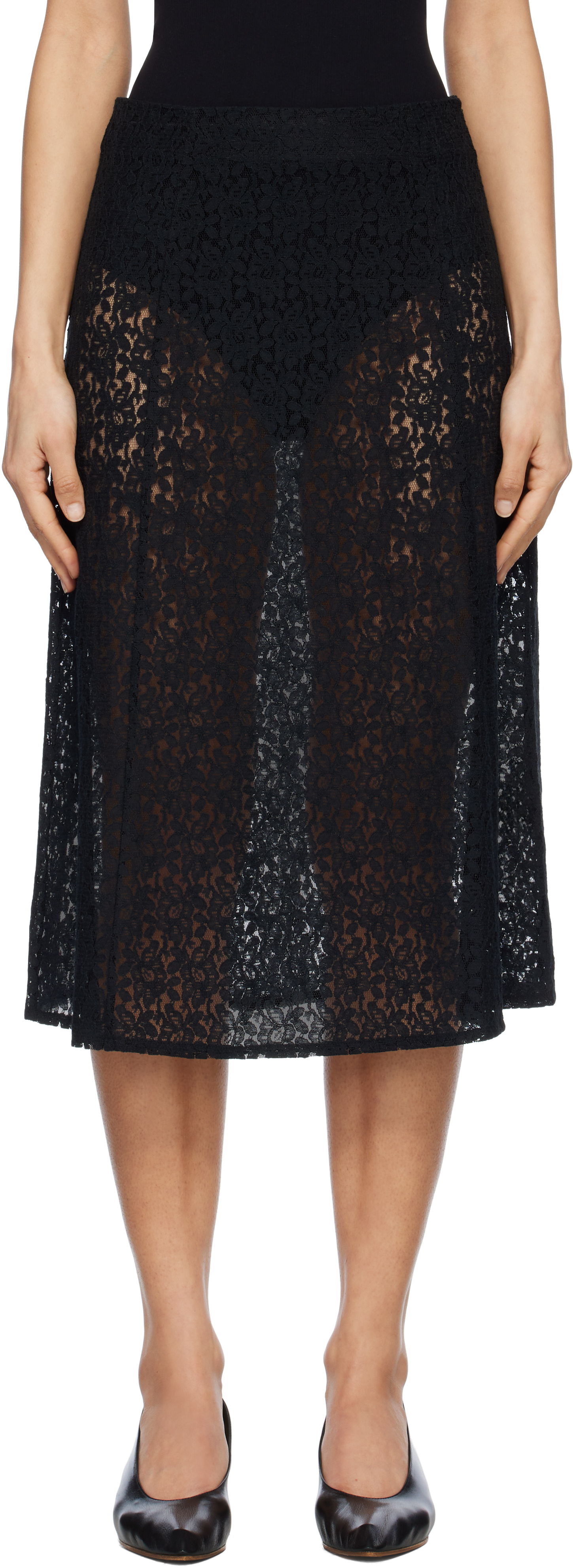 【関税込み】ALAIA ブラック ジッパー ミディアムスカート Haiのブラック Sofia ミディアムスカートがセール中