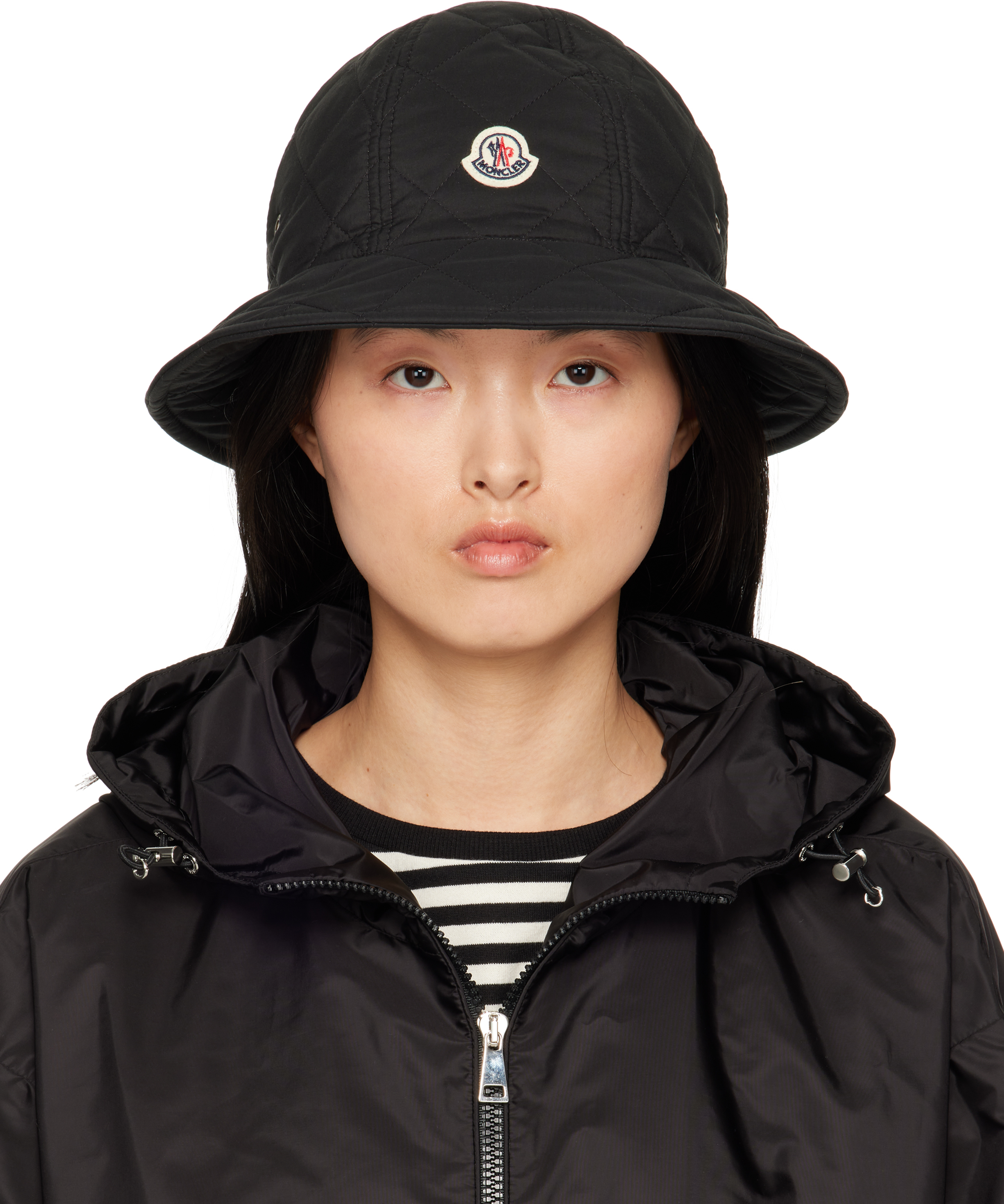 【関税込み】Moncler ブラック キルティング バケットハット Moncler: ブラック キルティング バケットハット | SSENSE 日本