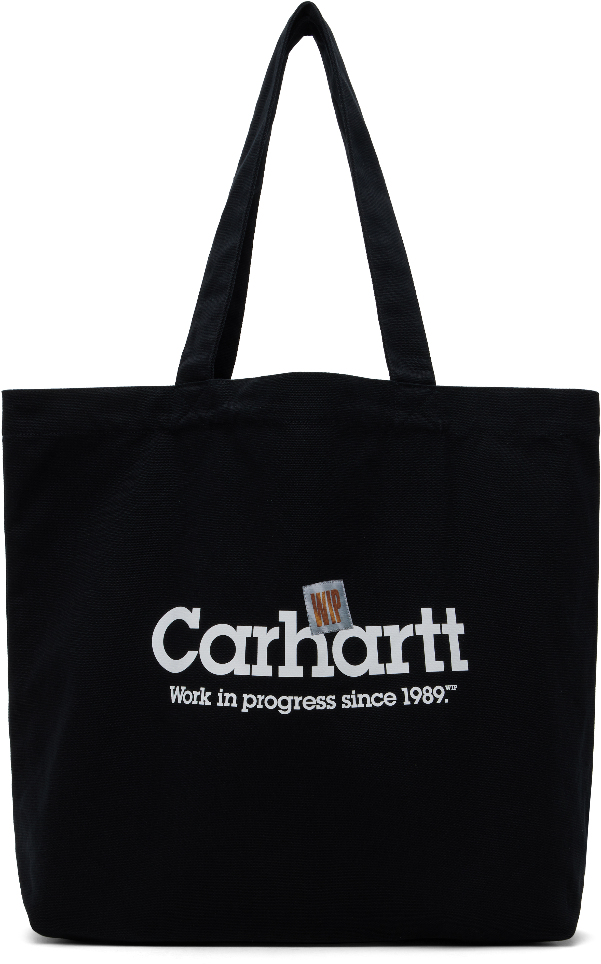 Black Canvas Graphic Large Tote