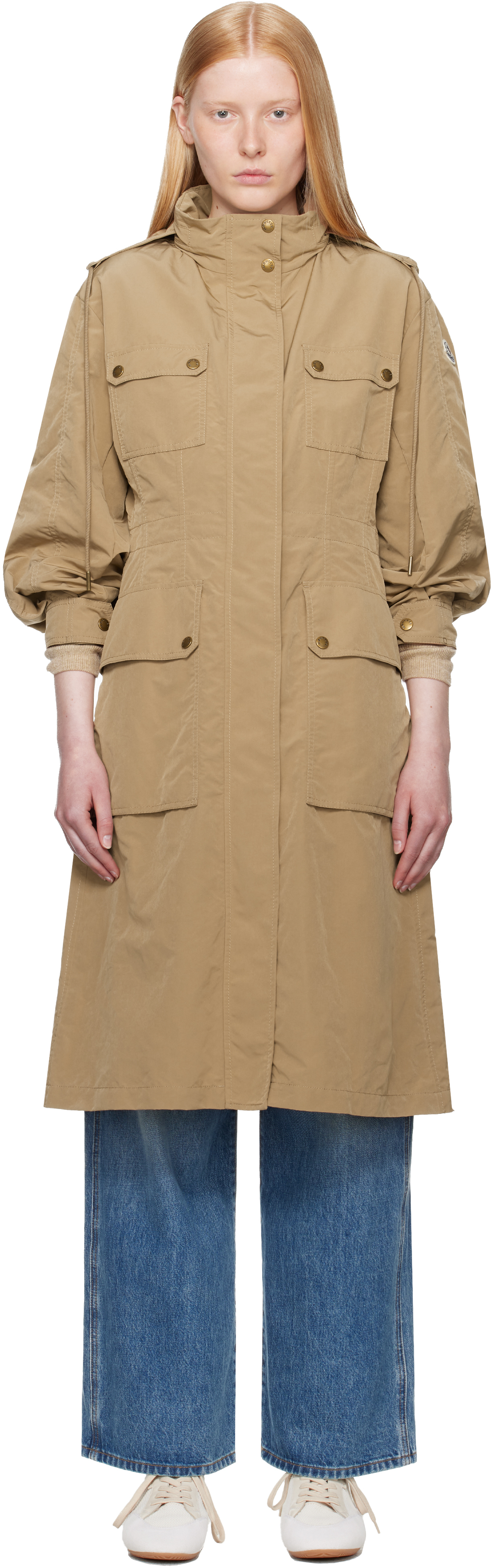 Moncler: タン Nantes コート | SSENSE 日本 Moncler: タン Nantes コート | SSENSE 日本