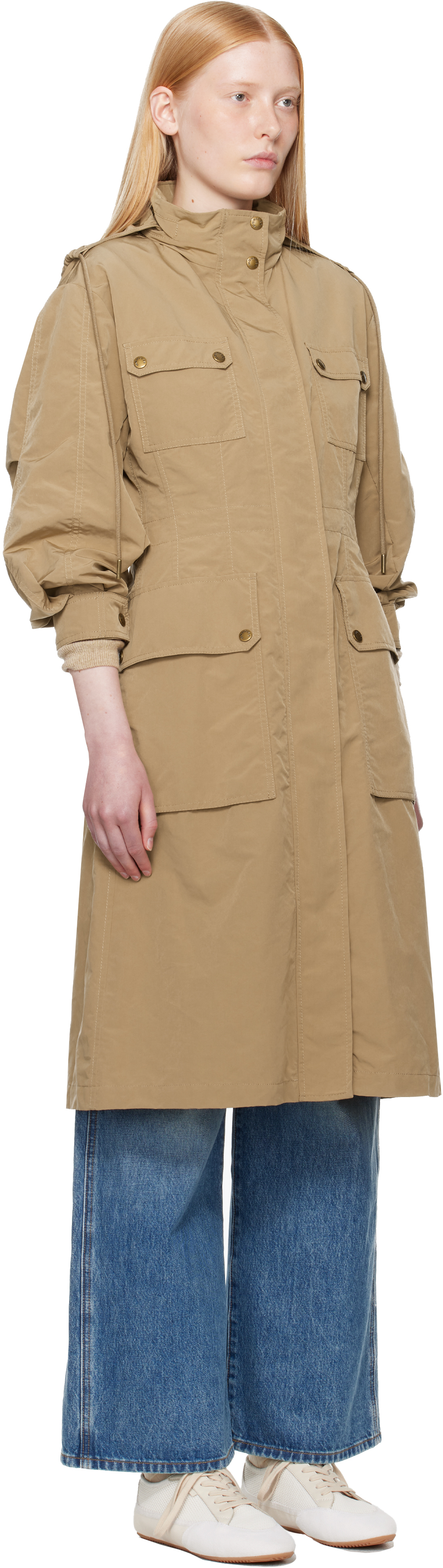 MONCLER TAN NANTES PARKA COAT 