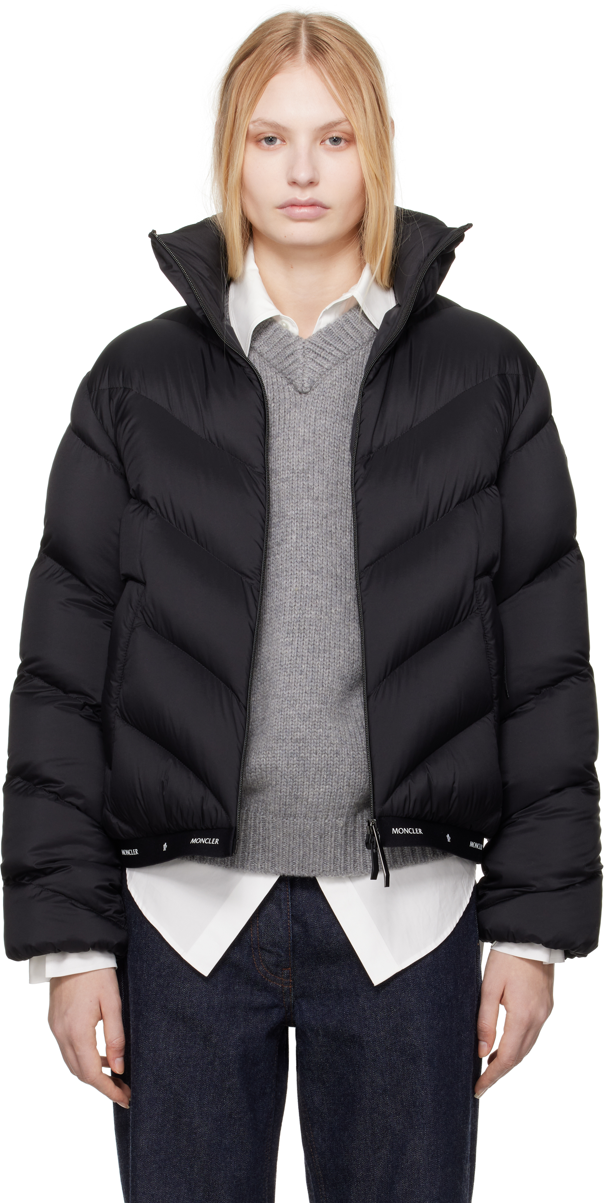 【MONCLER】GRIGNAN DOWN JACKET Moncler: Black Grignan Down Jacket | SSENSE