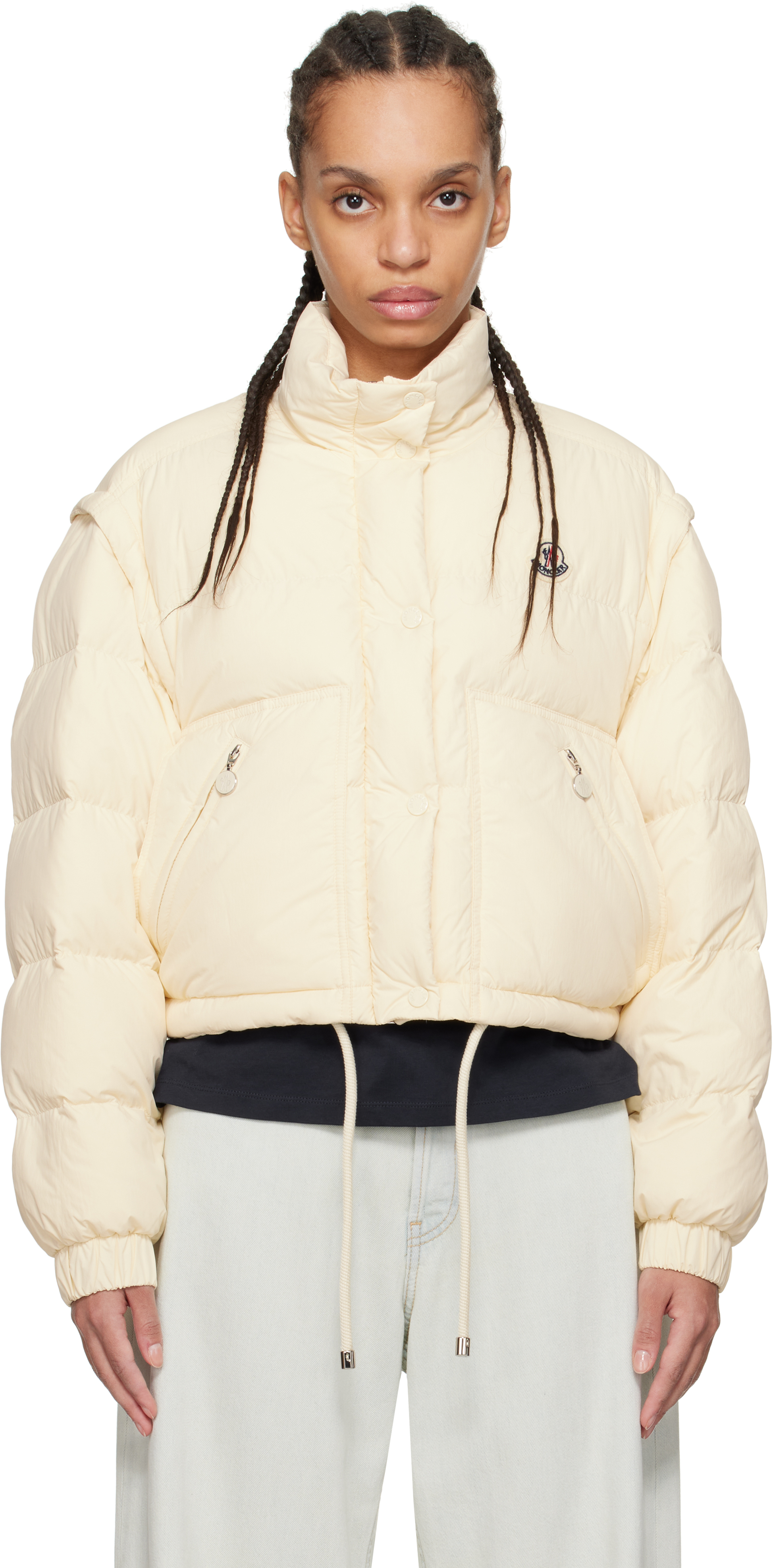 25SS MONCLER Selle ホワイト Moncler Selle Puffer Jacket | Neutrals | FARFETCH