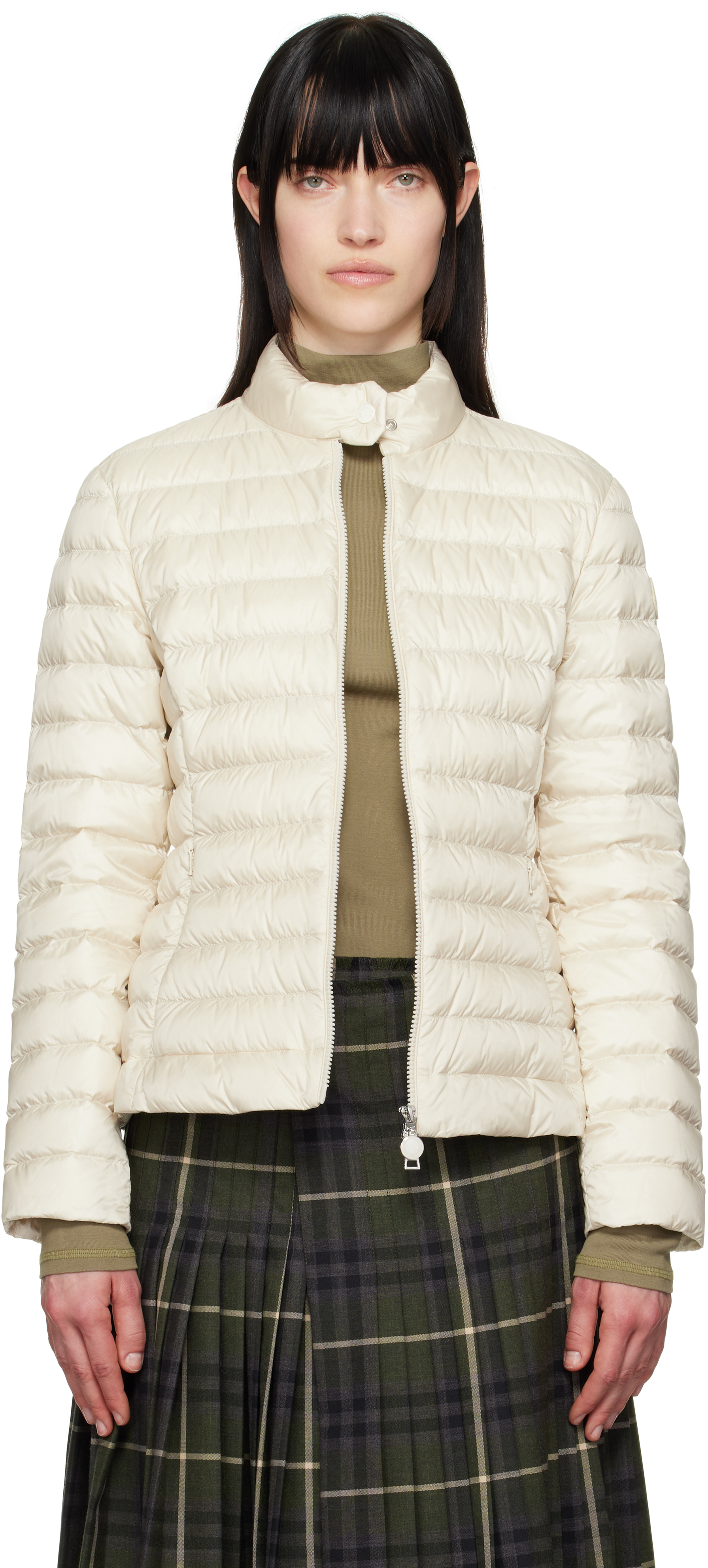 Moncler: Off-White Igelle Short Down Jacket | SSENSE