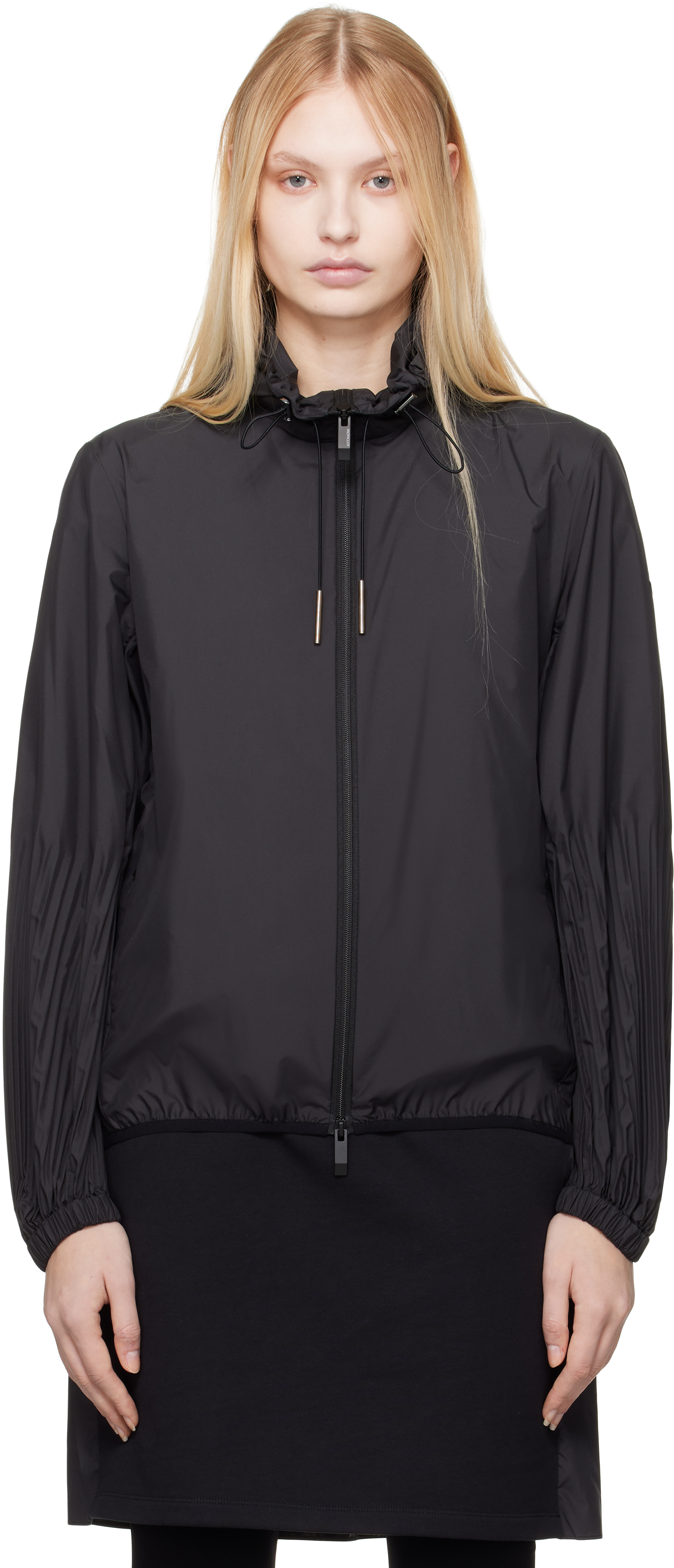 【関税込み】Moncler ブラック Pau ジャケット Moncler Men's Nylon Lacque Logo-Tape Puffer Jacket