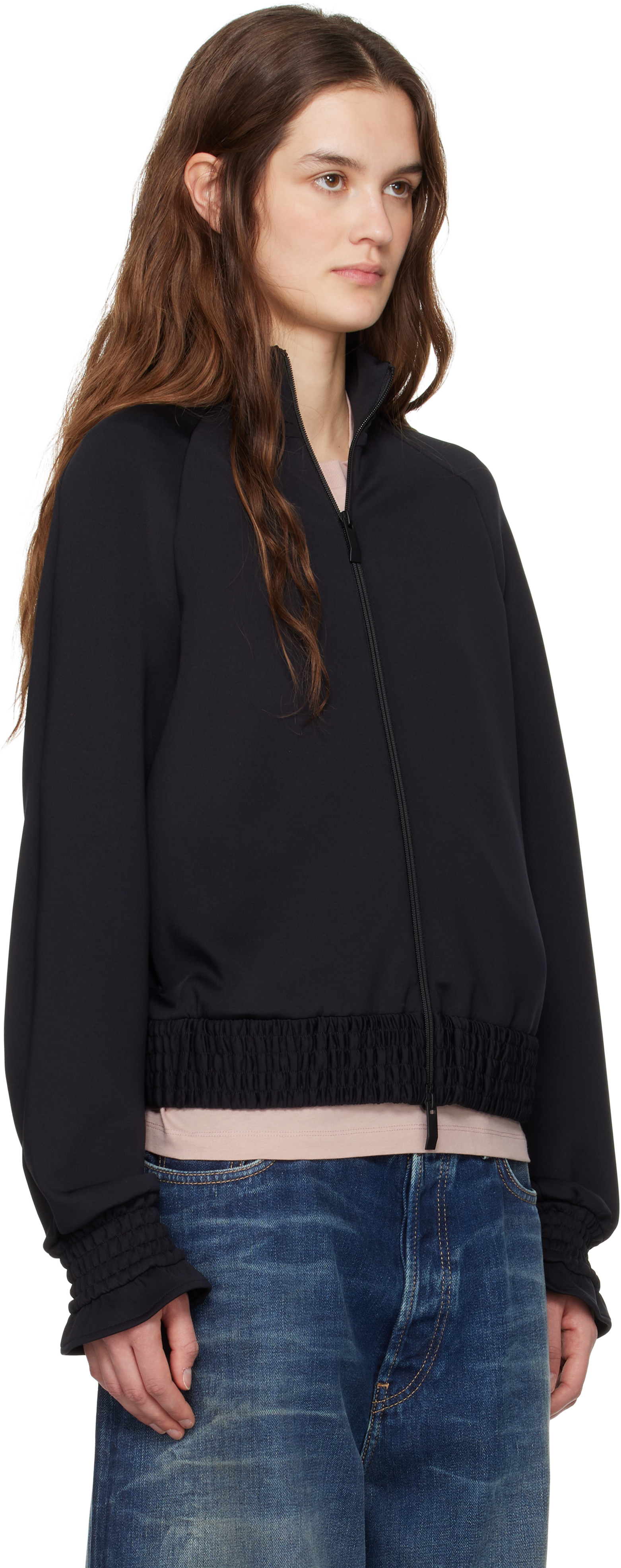 Moncler Black Stretch Polyester Sweatshirt In 999 Black