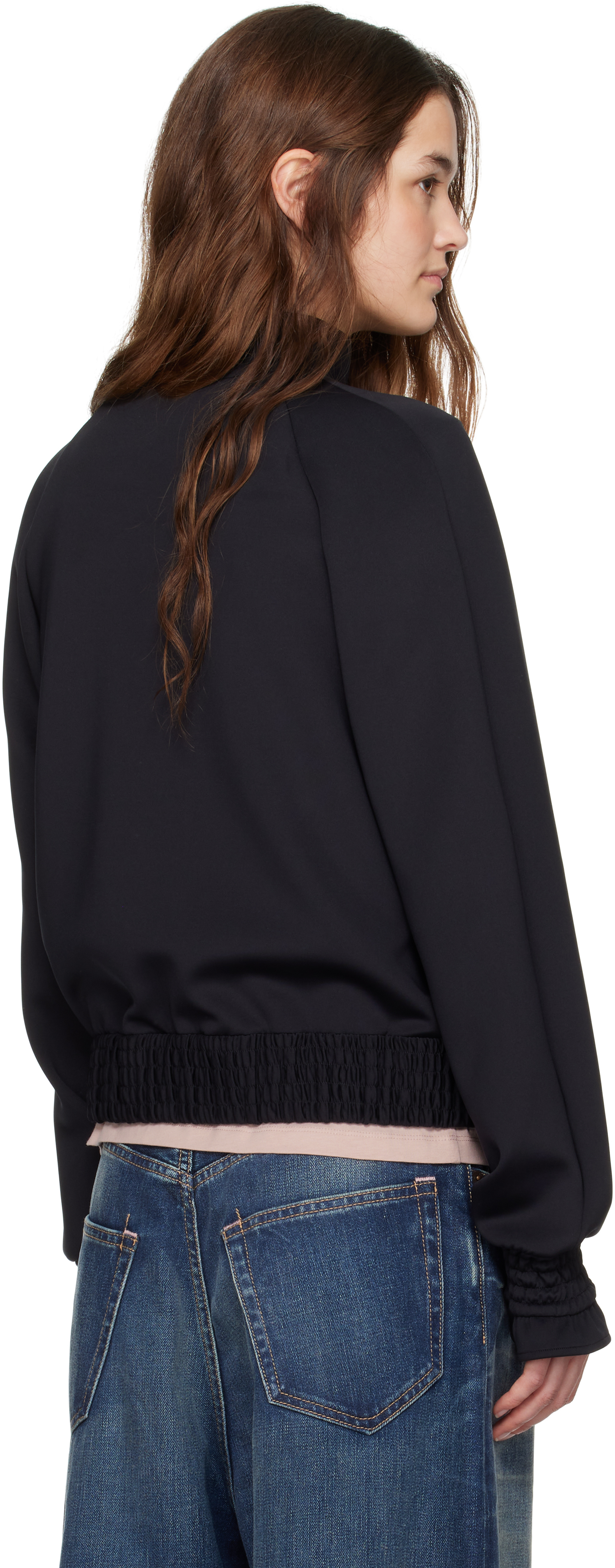 Moncler Black Stretch Polyester Sweatshirt In 999 Black
