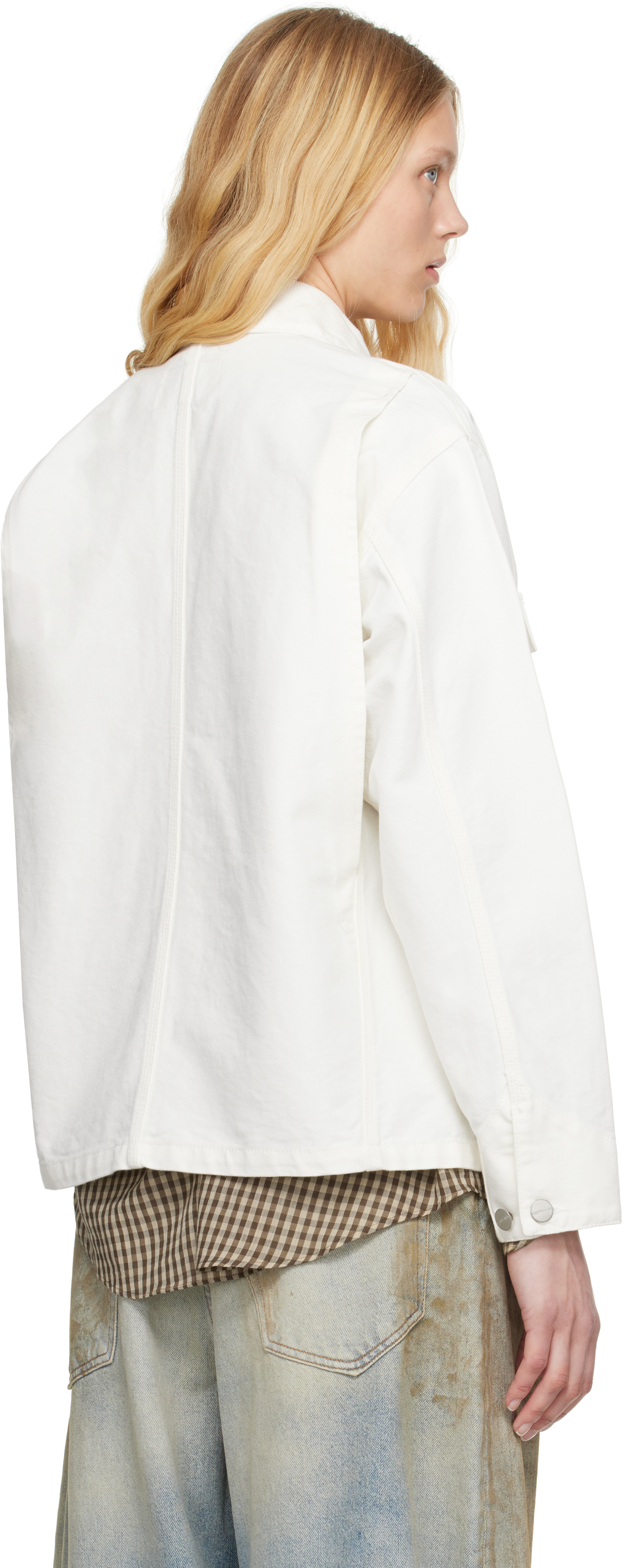Carhartt White Michigan Jacket In Wax / Wax Rinsed