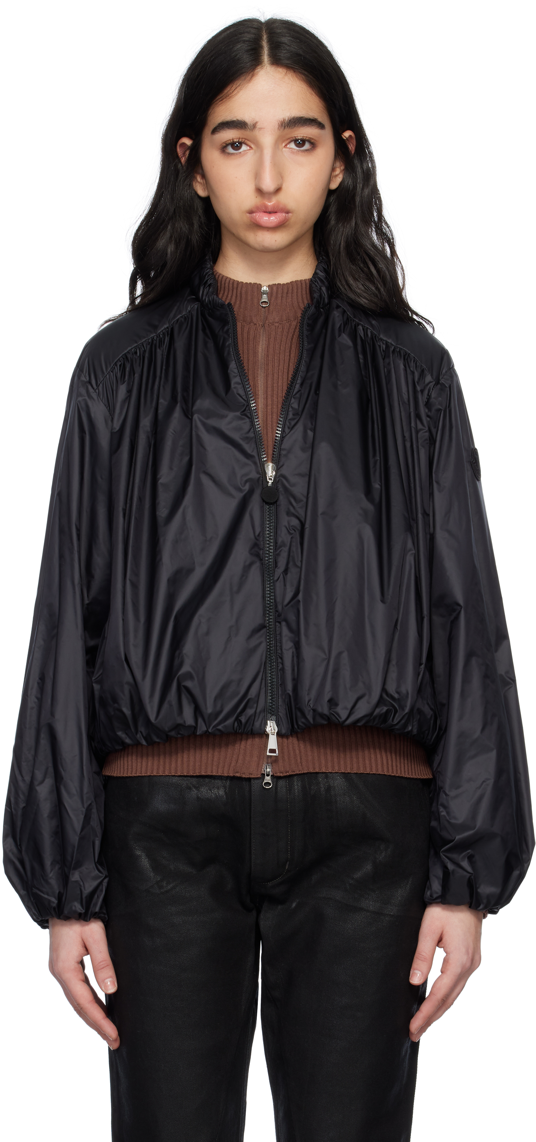 国内発送 関税込 春夏新作 MONCLER CHAZERON プリーツジャケット Moncler: ブラック Chazeron ジャケット | SSENSE 日本