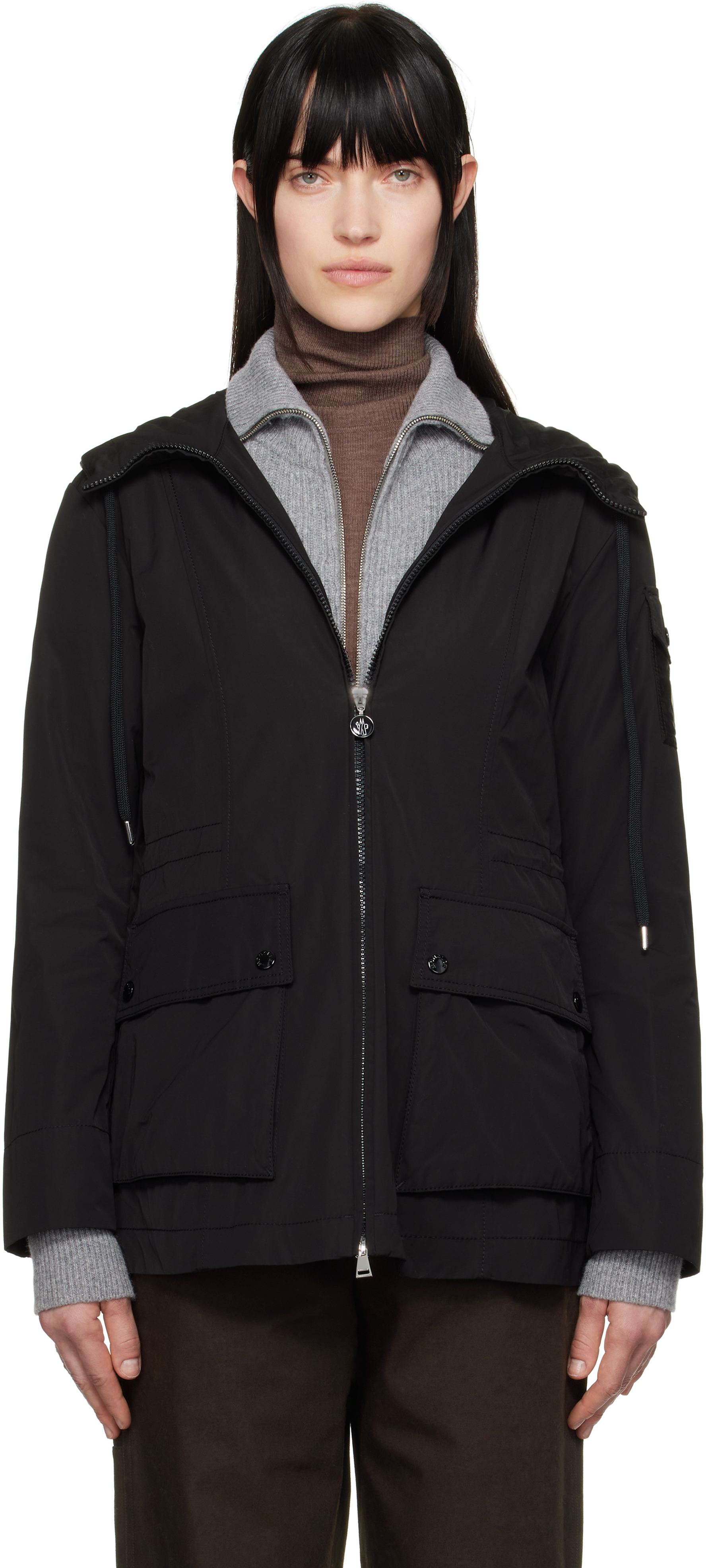 【関税込み】Moncler ブラック Leandro フードジャケット Moncler: ブラック Leandro フードジャケット | SSENSE 日本