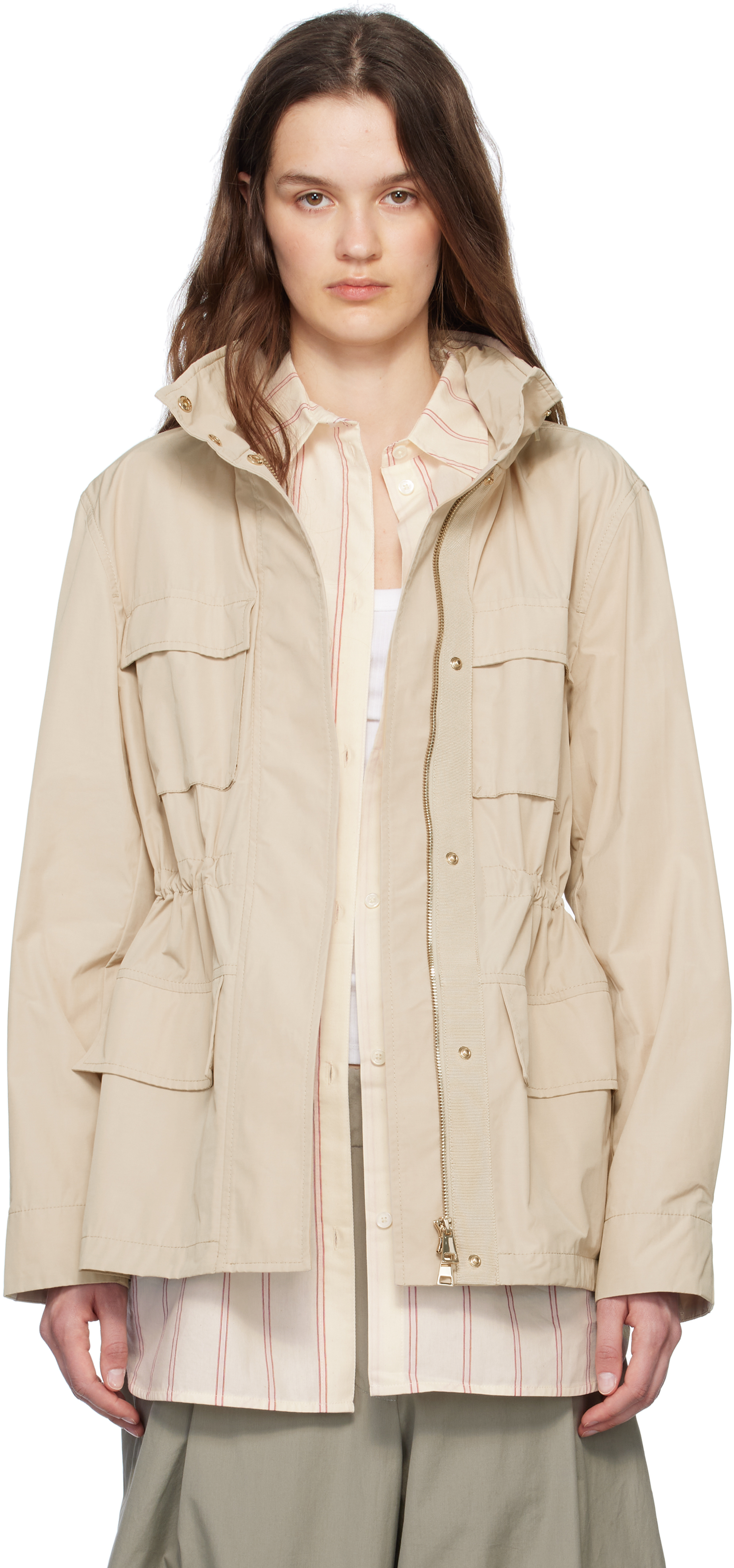 Moncler: Beige Agax Jacket | SSENSE