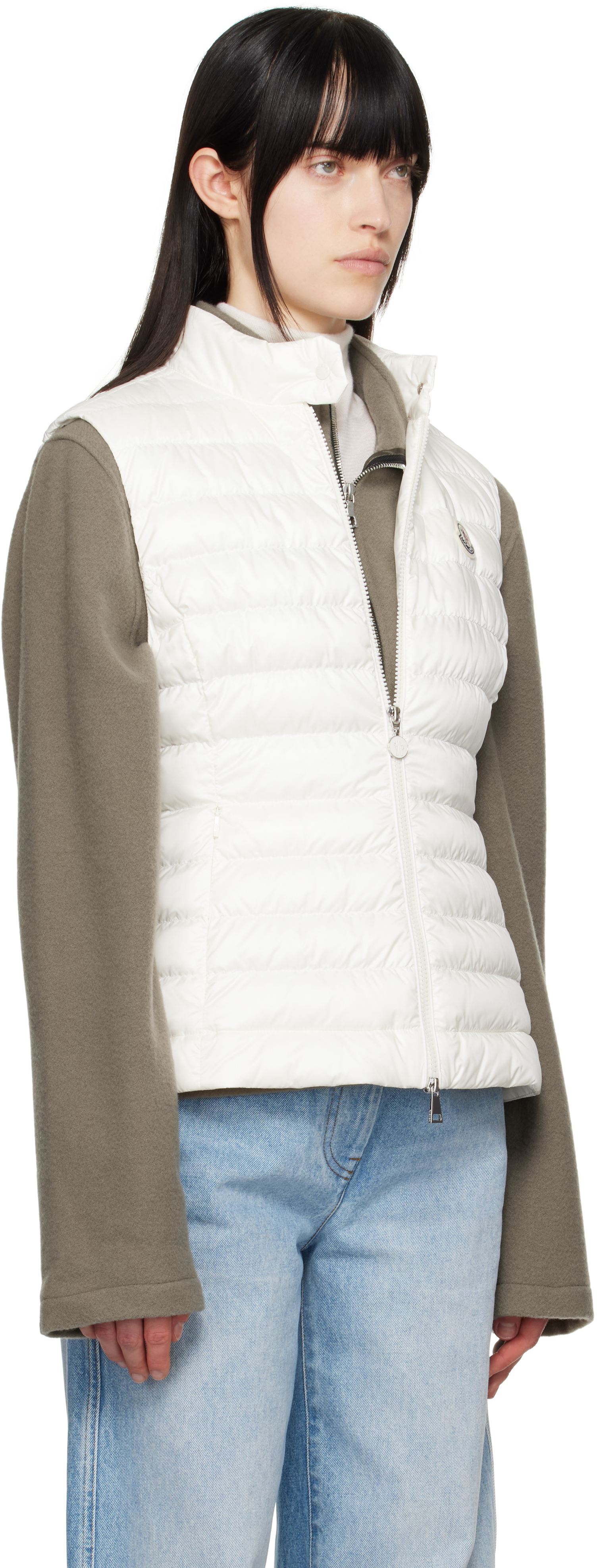 Moncler White Igens Down Vest In 034 White