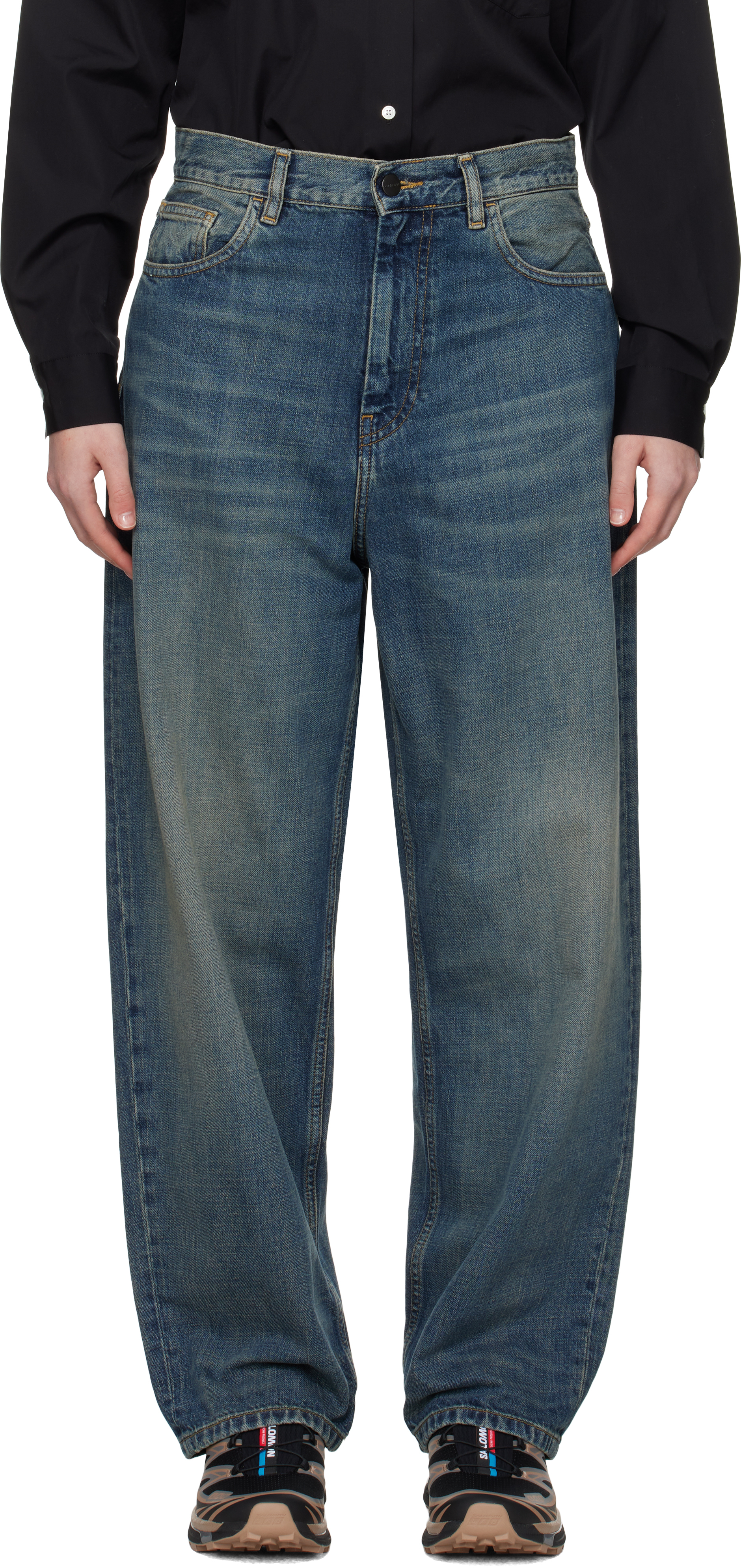 Carhartt Blue Brandon Jeans In Worn Used Wash Blue