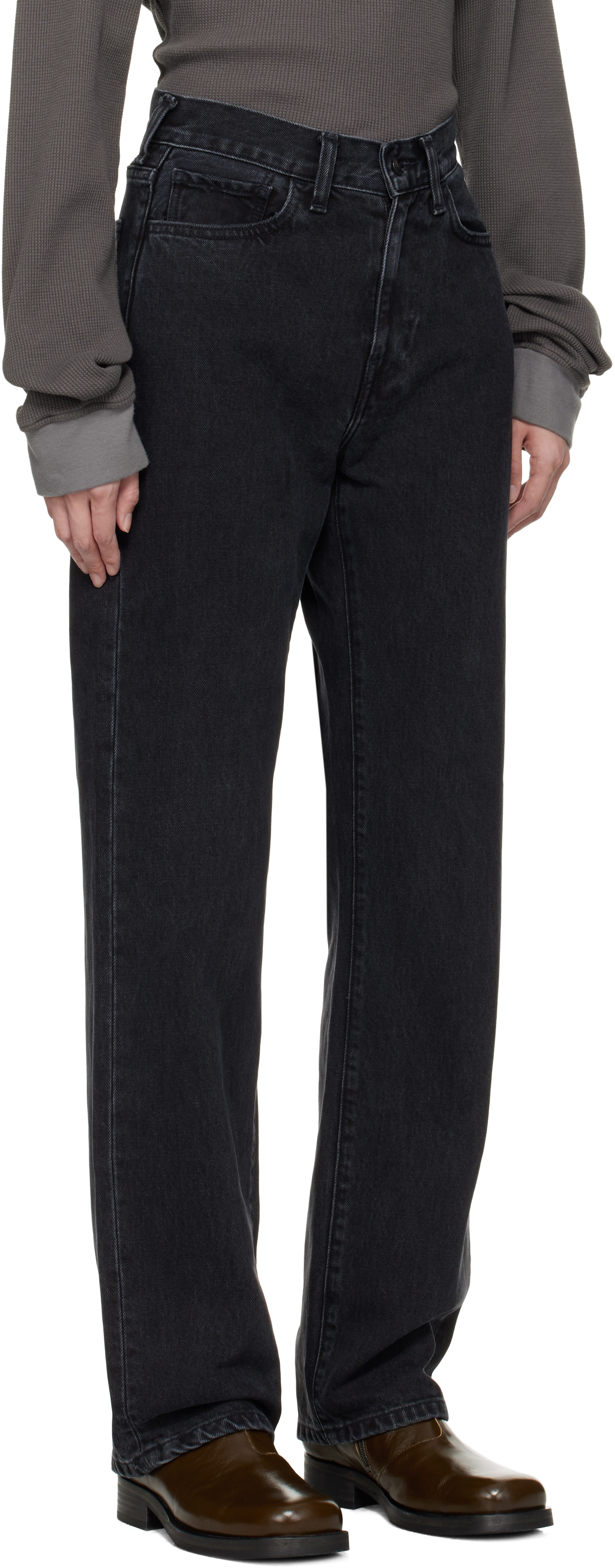 Carhartt Black Noxon Jeans In Stone Washed Black