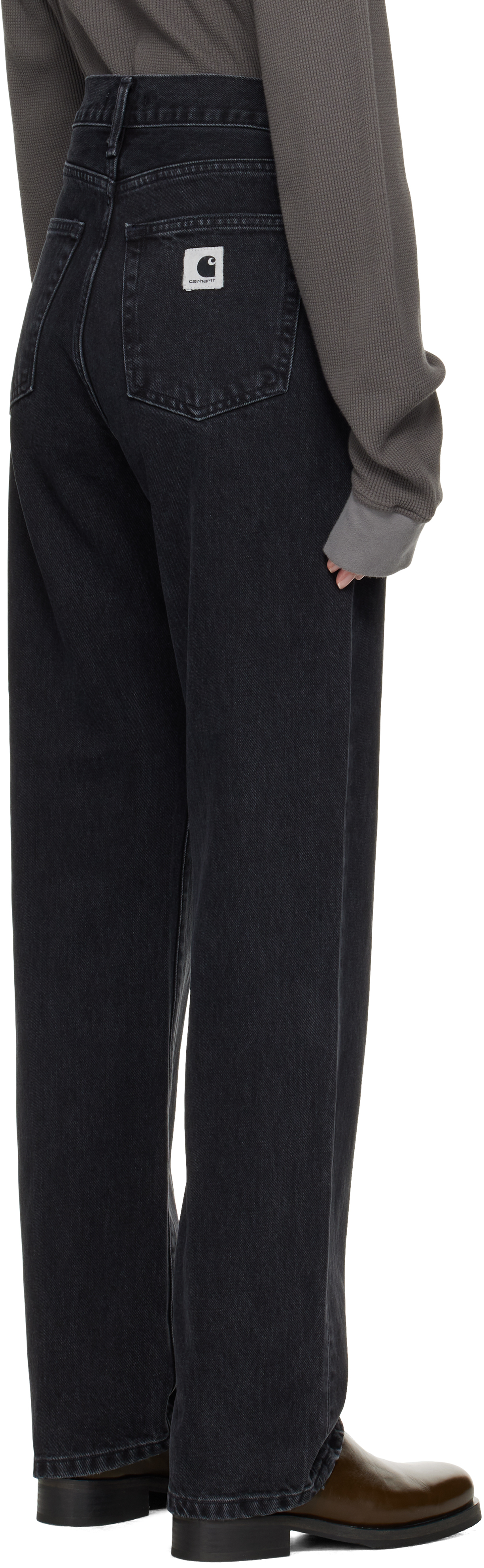 Carhartt Black Noxon Jeans In Stone Washed Black