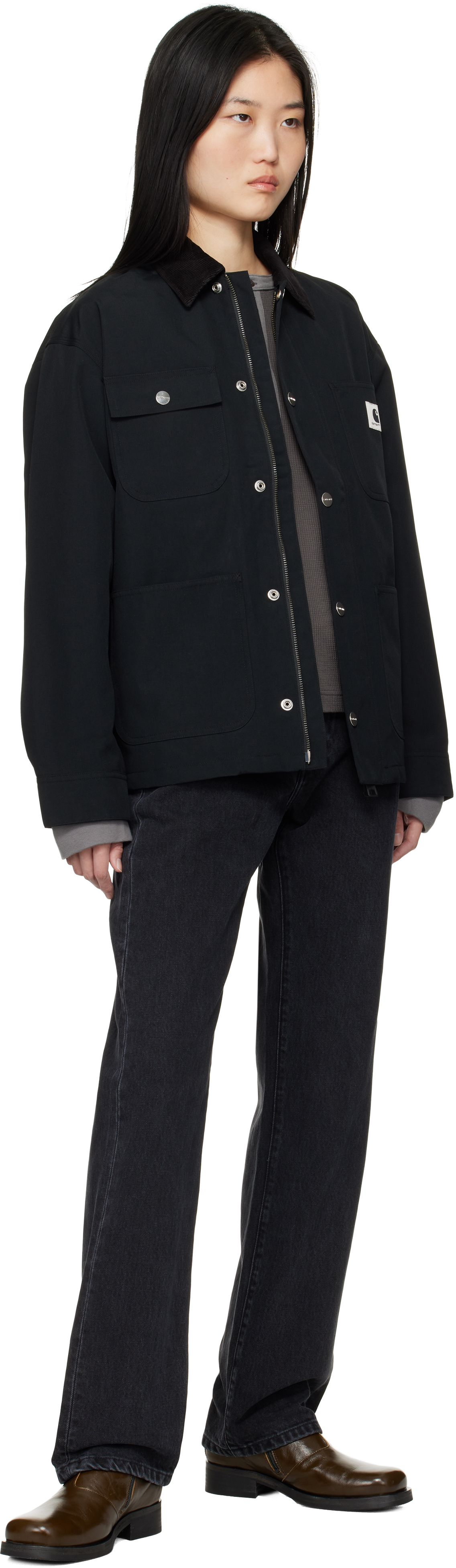 Carhartt Black Noxon Jeans In Stone Washed Black