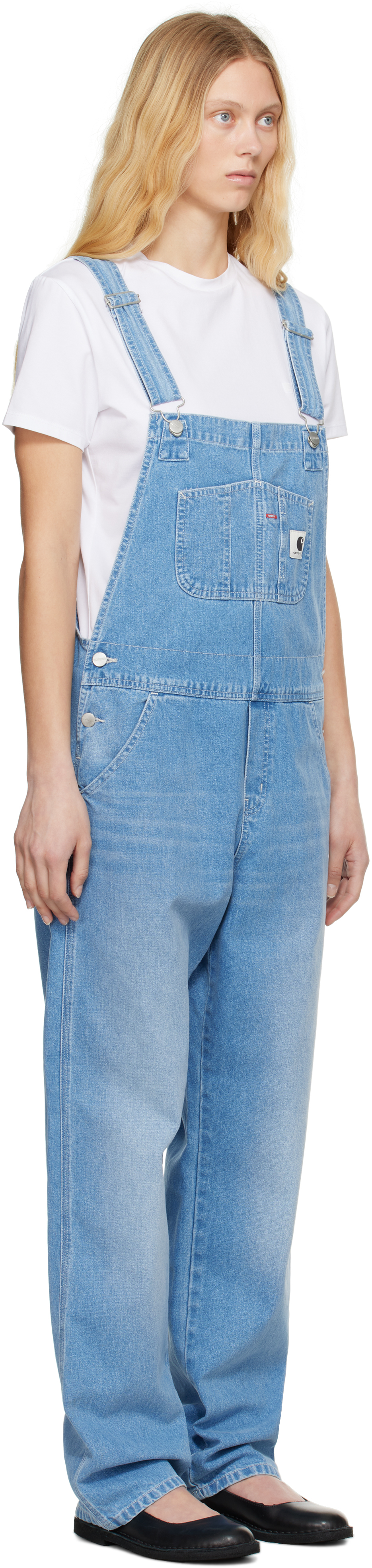Carhartt Blue Bib Straight Overalls In Blue Light True Wash