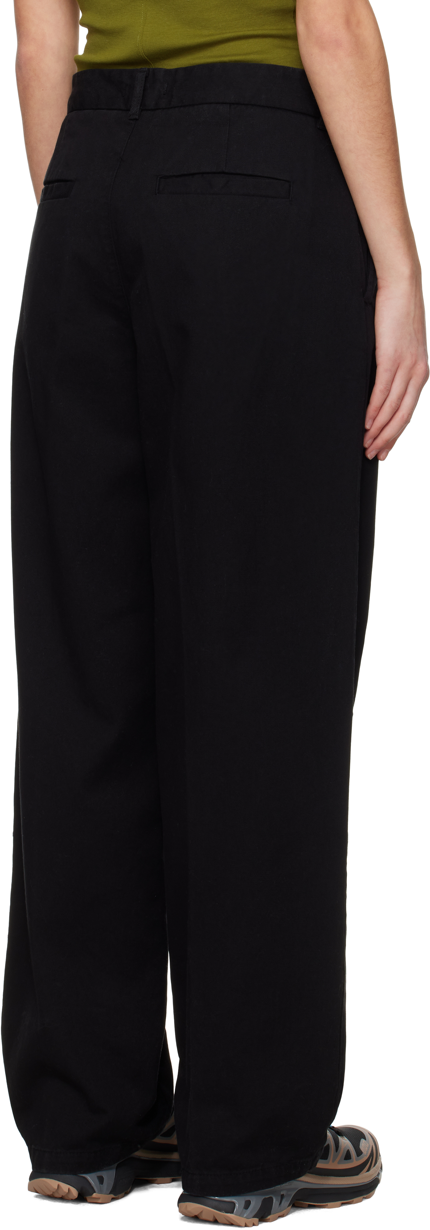 Carhartt Denim Trousers Decorated With Brandon Logo In Black