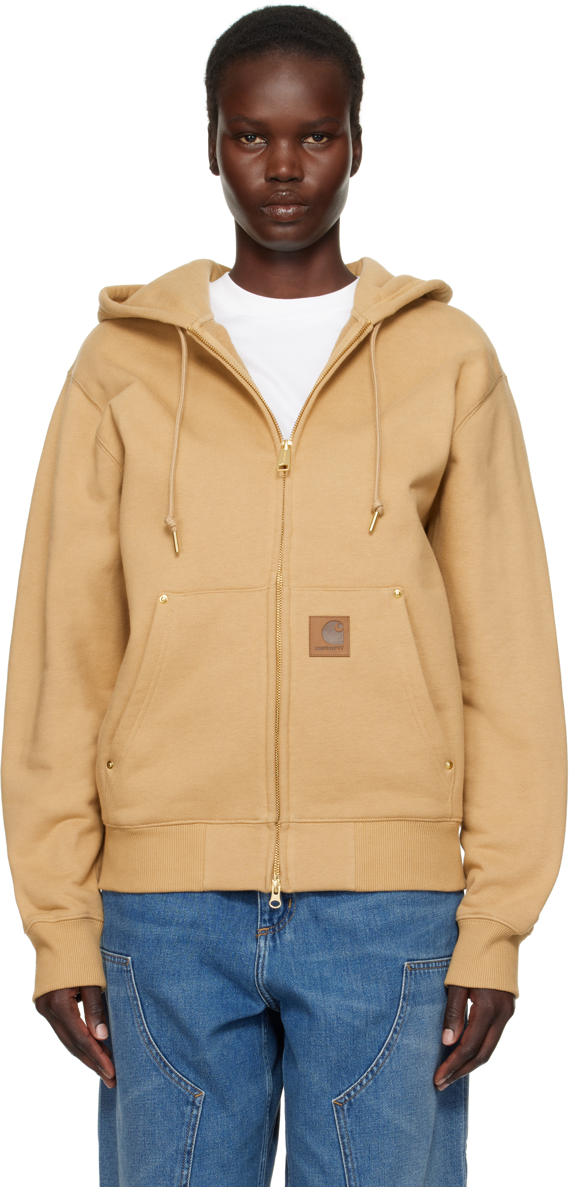 Beige Eldon Hoodie by Carhartt Work In Progress on Sale