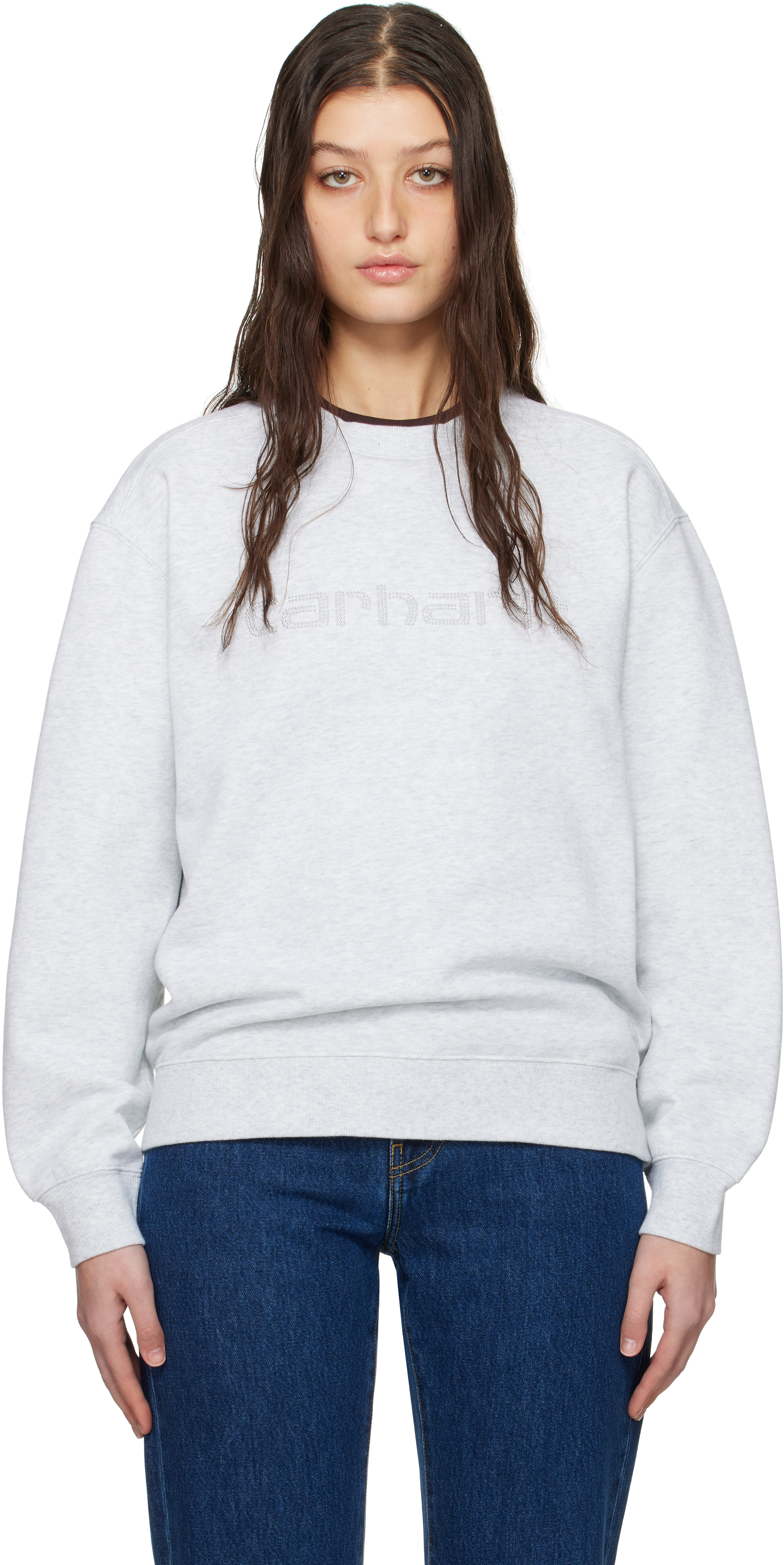 Gray Rivet Script Sweatshirt