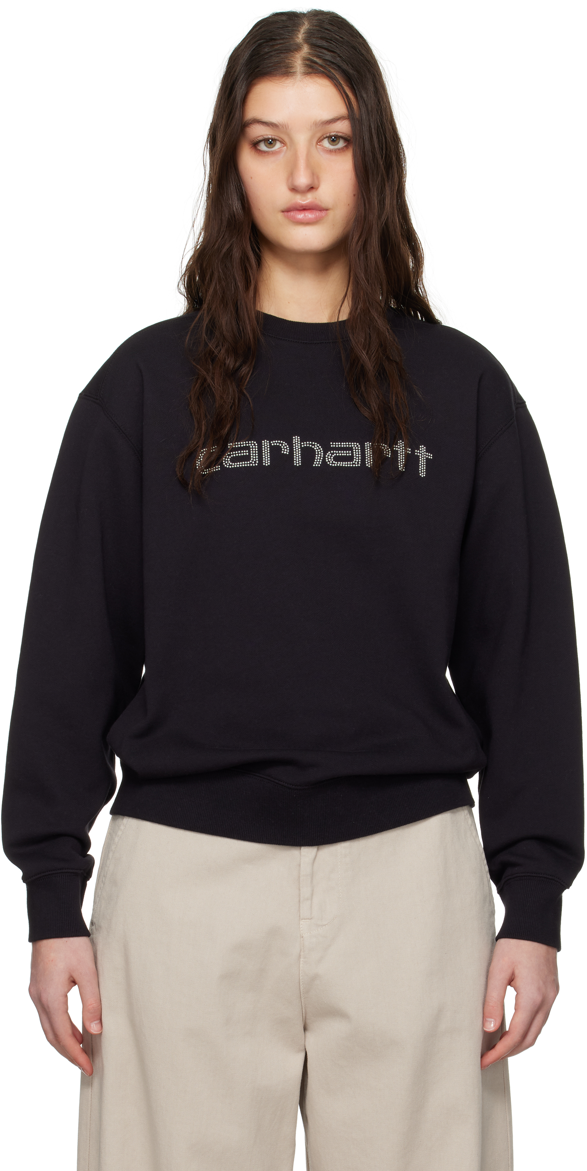 Black Rivet Script Sweatshirt