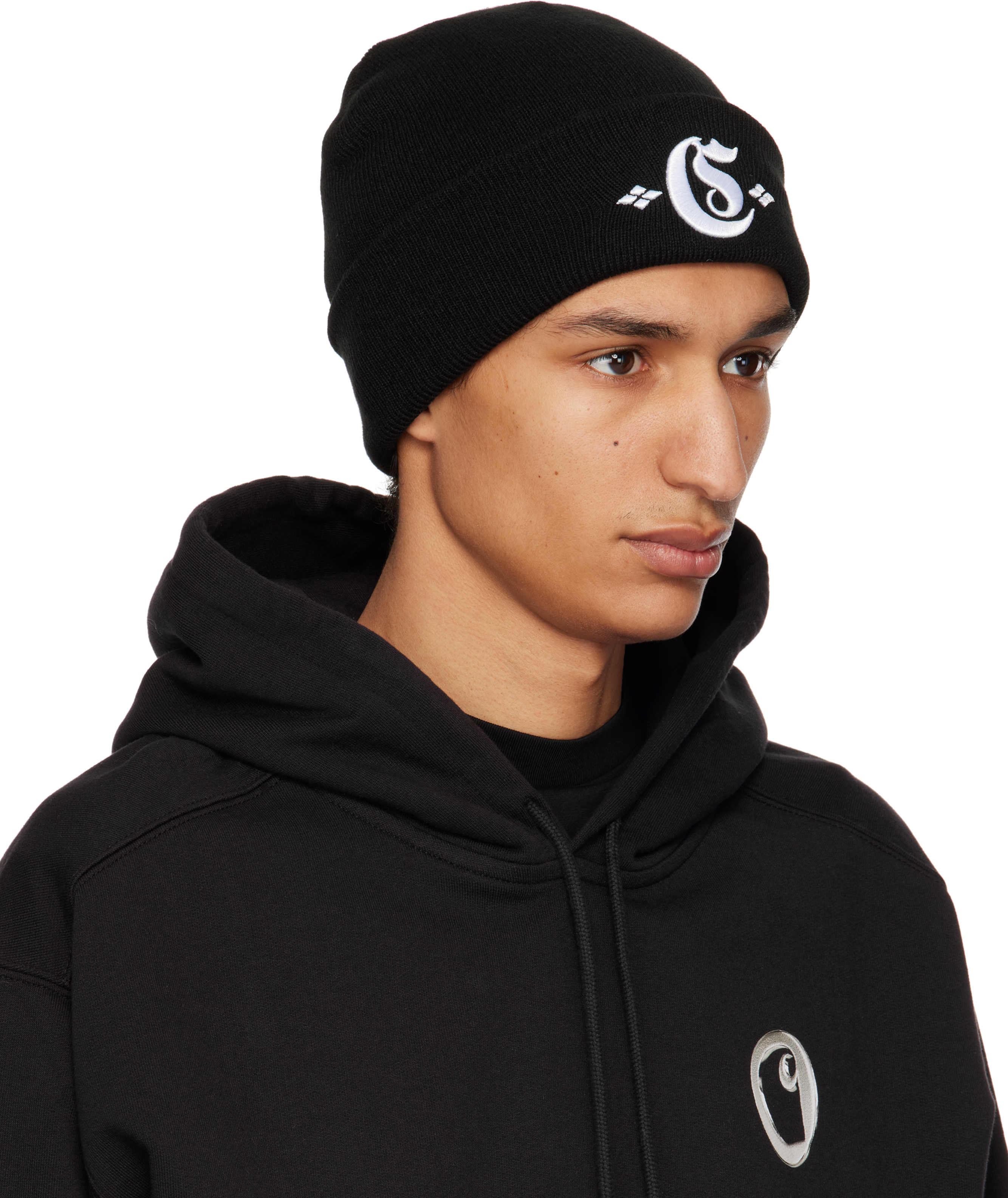 Carhartt Black Greatest Hits Beanie In K02xx Black / Wax