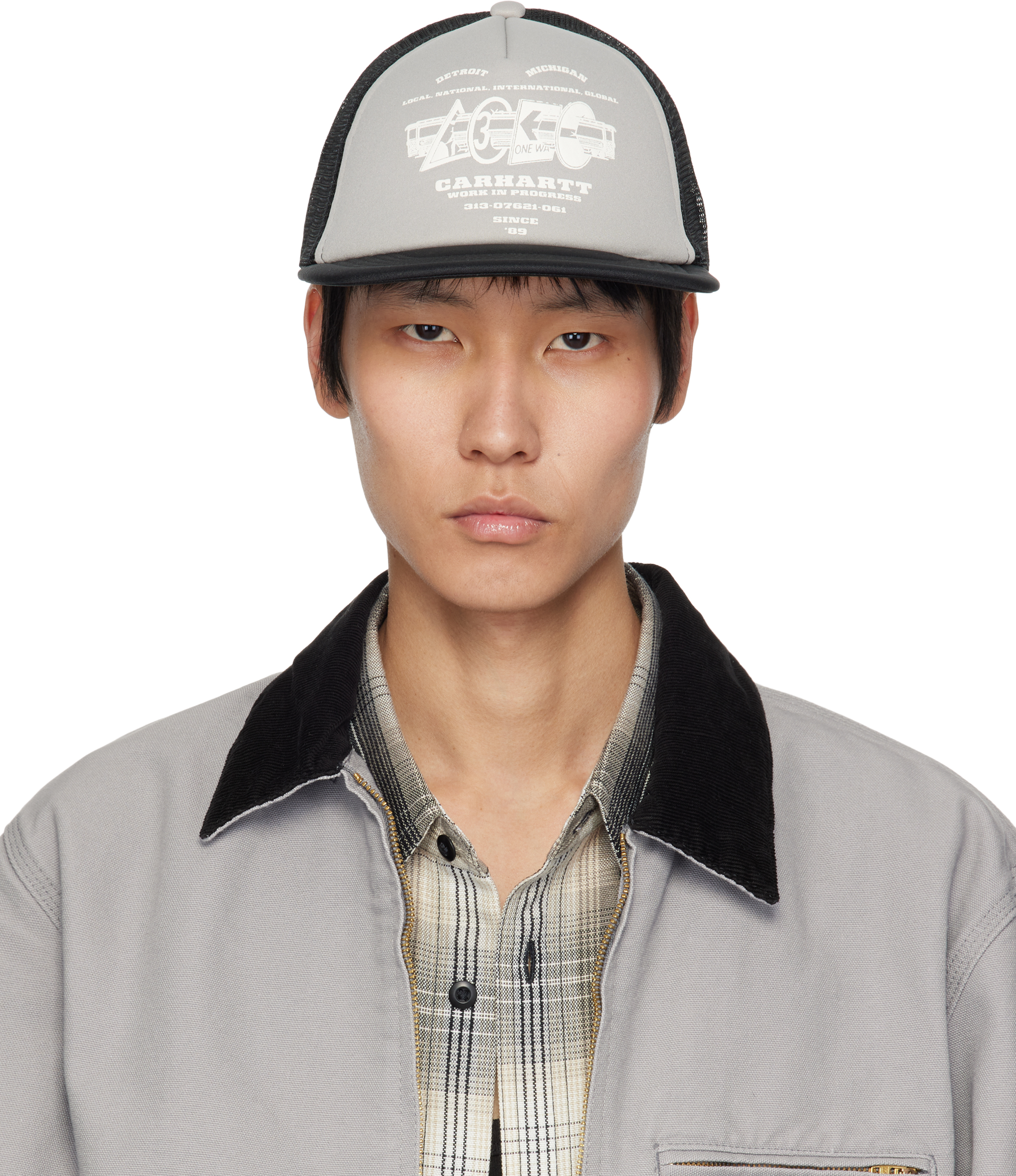 Gray & Black Runaway Trucker Cap