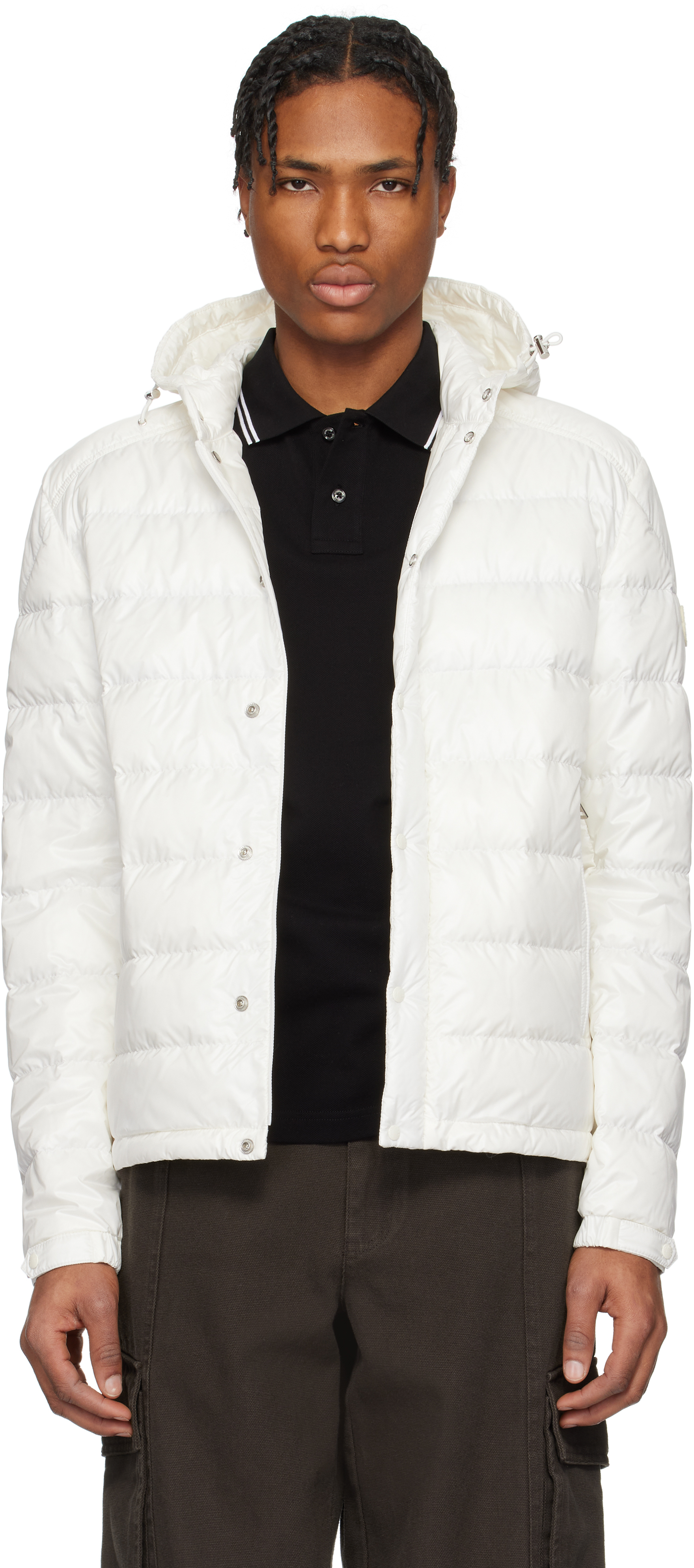 【MONCLER】GLIERE フード ショート ダウンジャケット 撥水 Moncler: ホワイト Gliere フード付き ショート ダウン