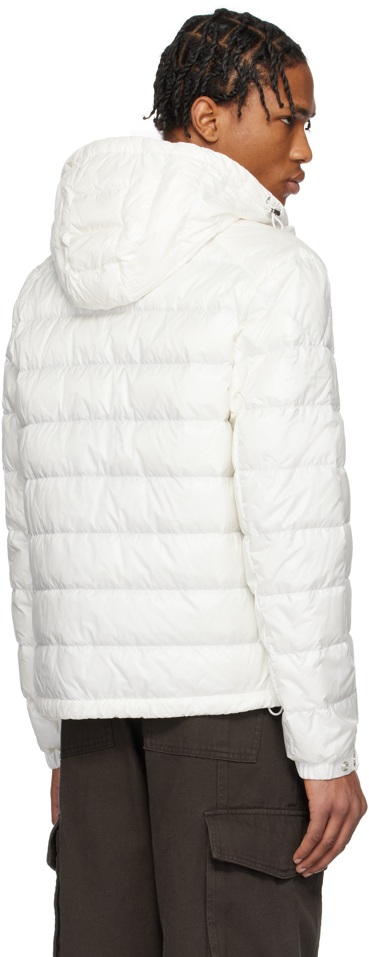 Moncler White Gliere Hooded Short Down Jacket In 032 - Bright White