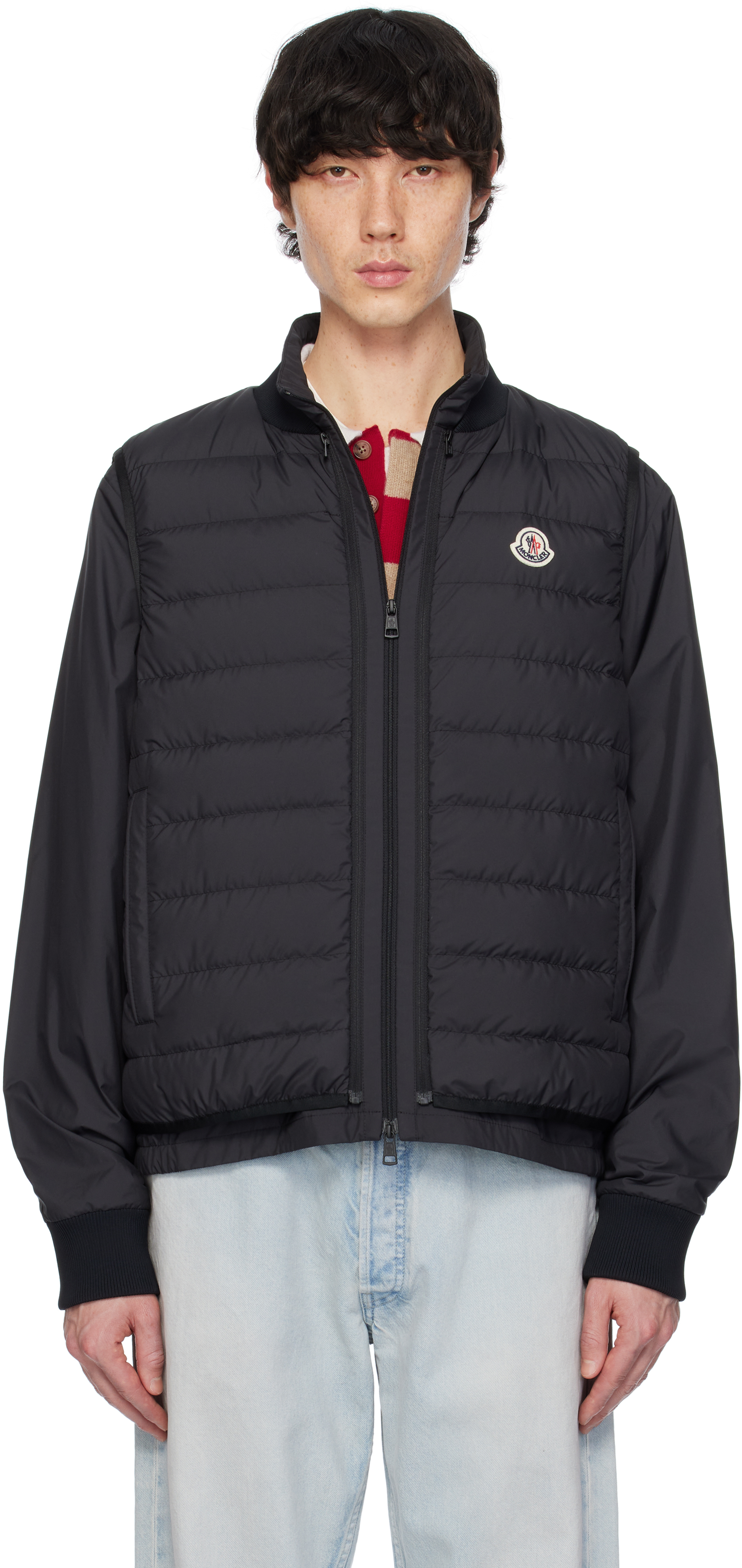 【MONCLER】VERNEY 3-IN-1 ショート ダウンジャケット Moncler: Black Verney 3-in-1 Short Jacket & Down Vest Set