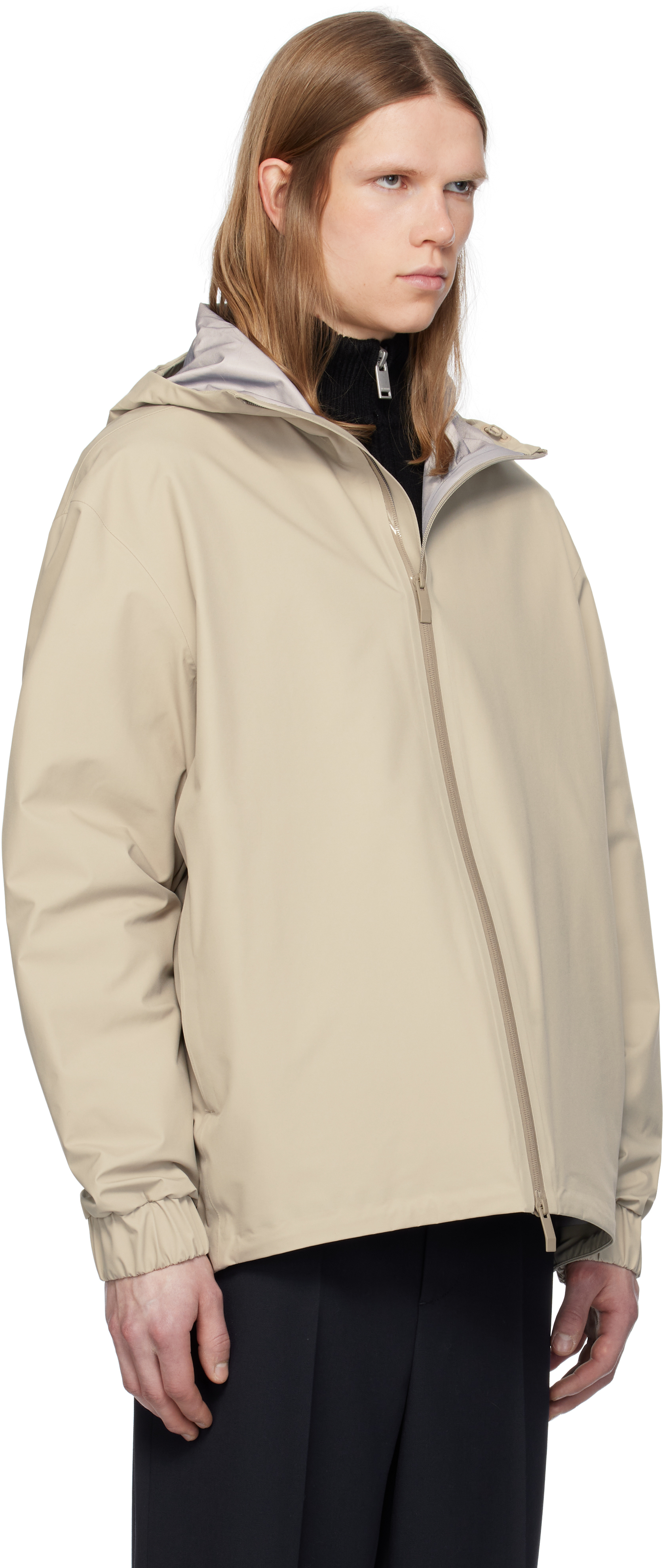 Moncler Beige Bise Hooded Rain Jacket In 207 - Beige