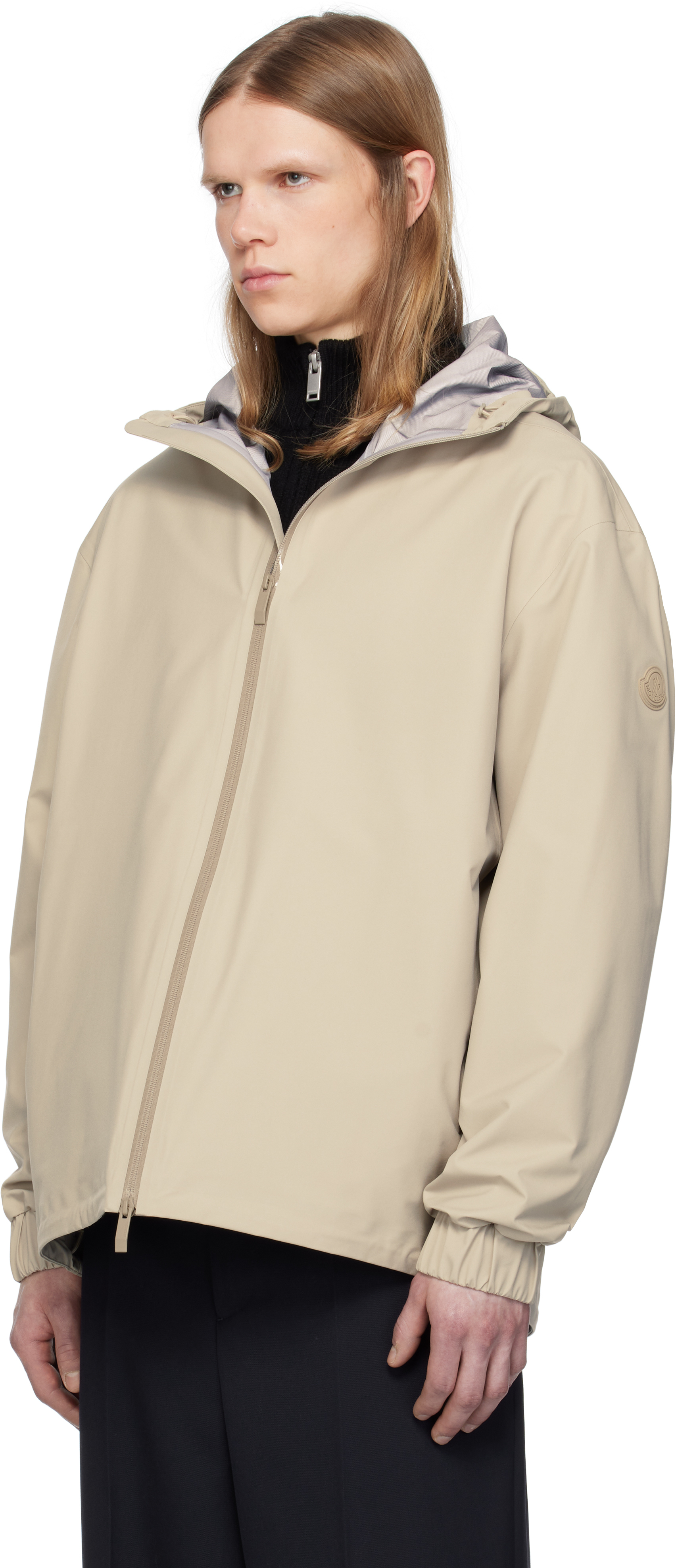 Moncler Beige Bise Hooded Rain Jacket In 207 - Beige