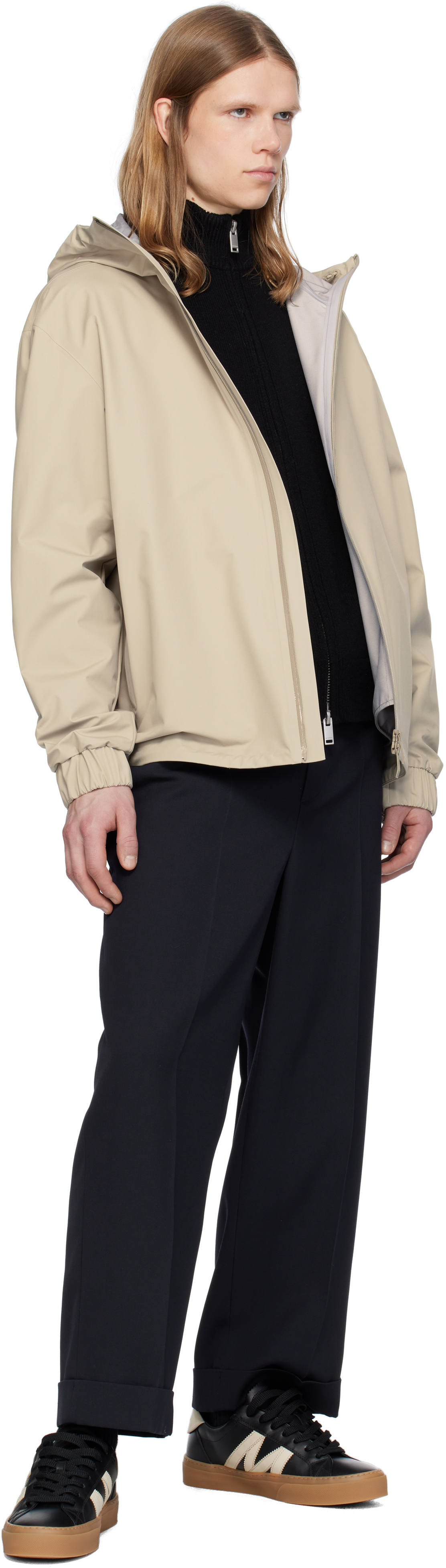 Moncler Beige Bise Hooded Rain Jacket In 207 - Beige