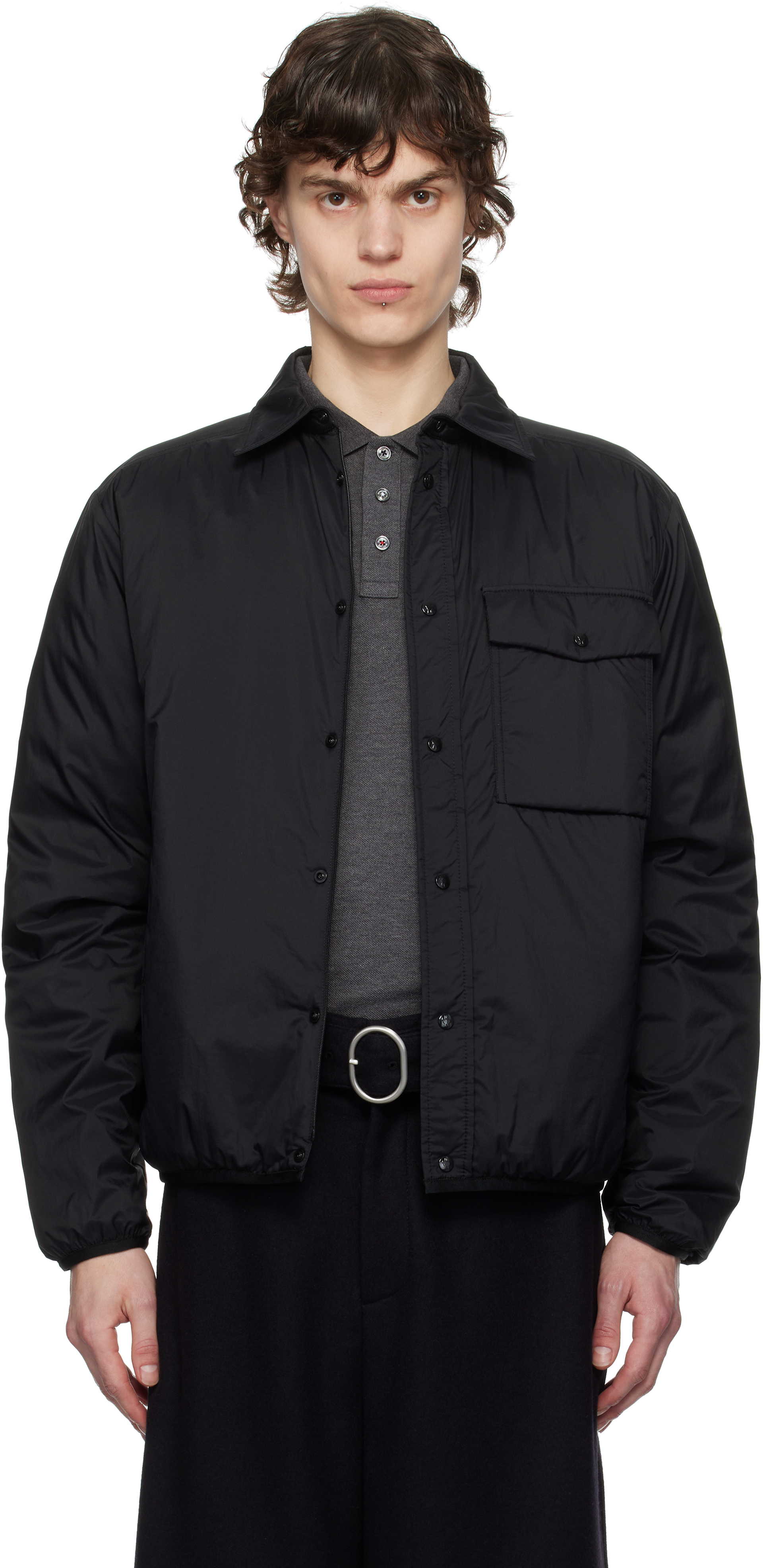 MONCLER アルポント ダウンシャツジャケット Moncler: ブラック Arpont ダウンシャツジャケット | SSENSE 日本
