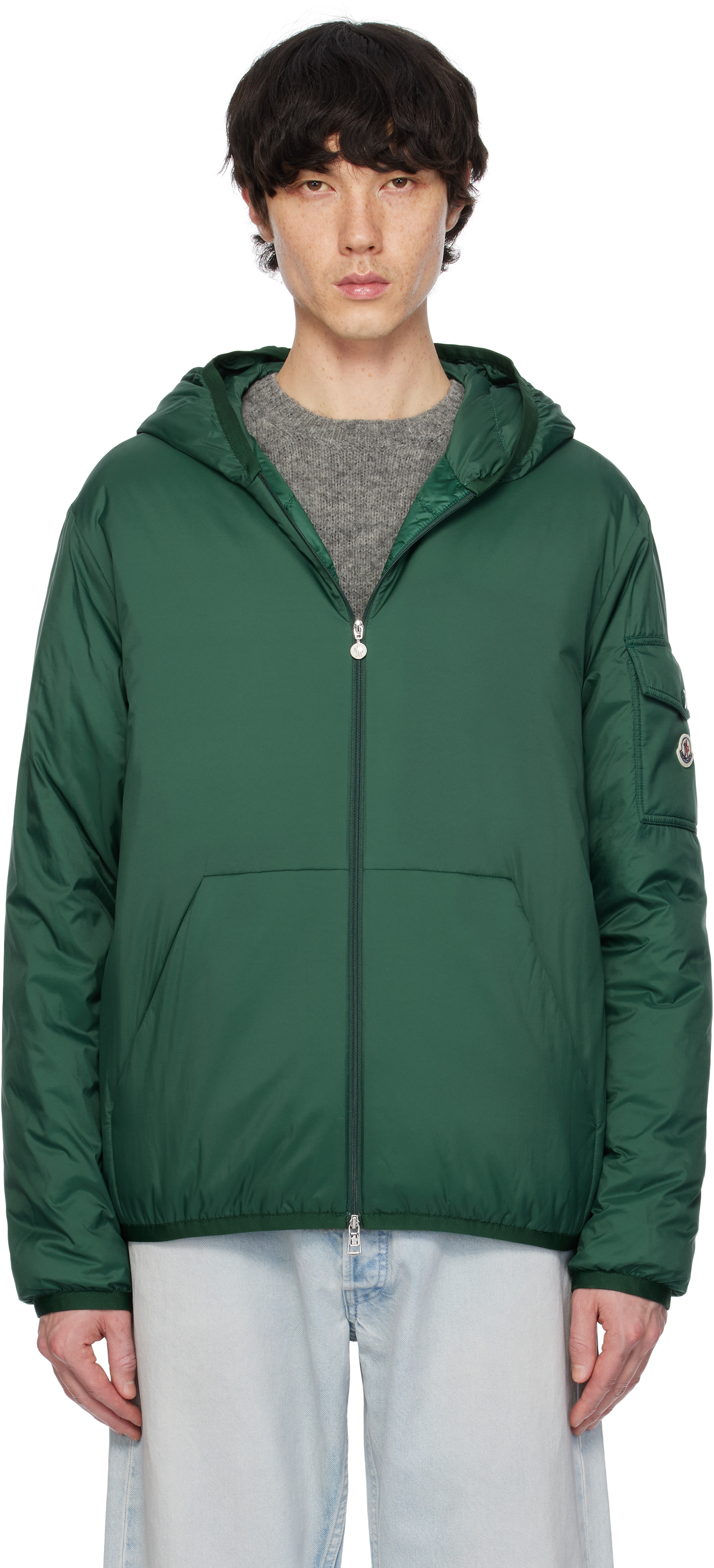 Green Monteynard Hooded Short Down Jacket