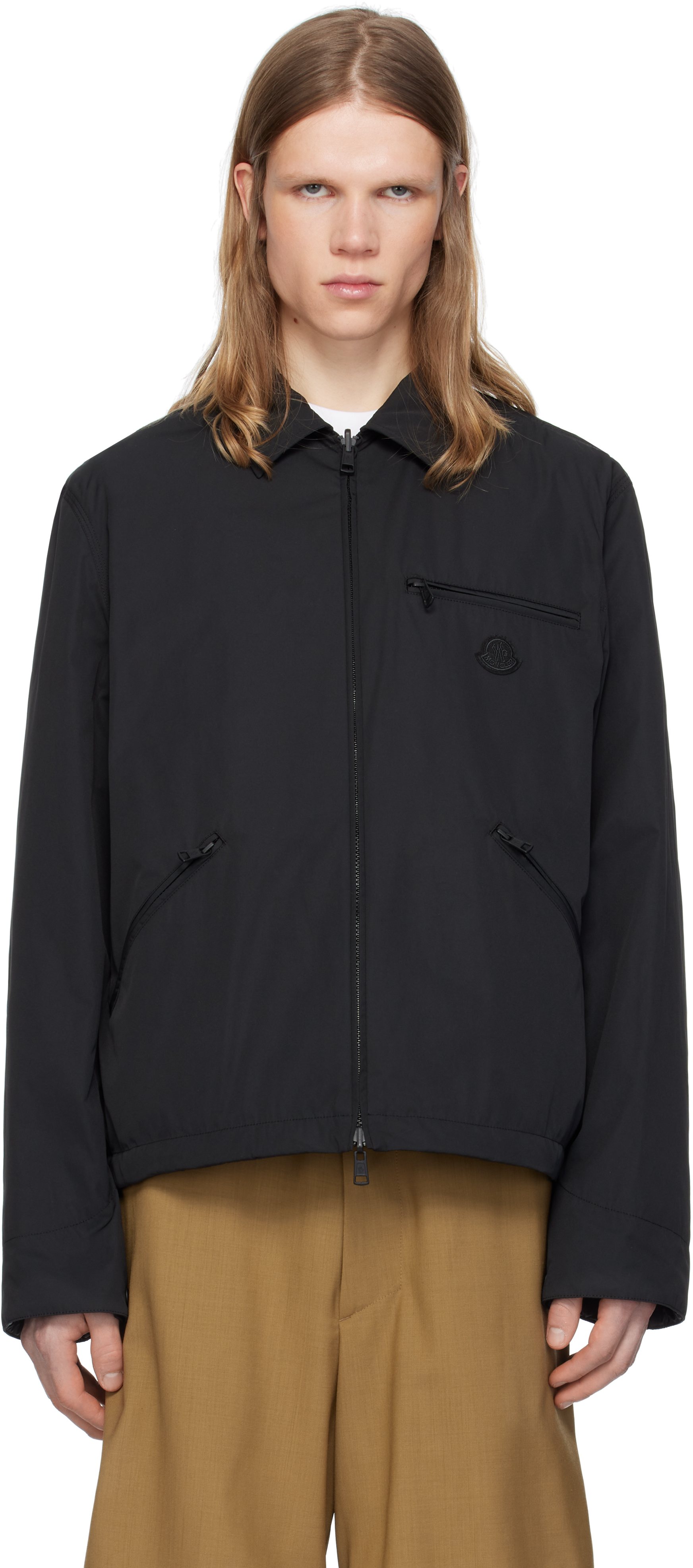 Moncler: Black Cidone Reversible Down Overshirt | SSENSE