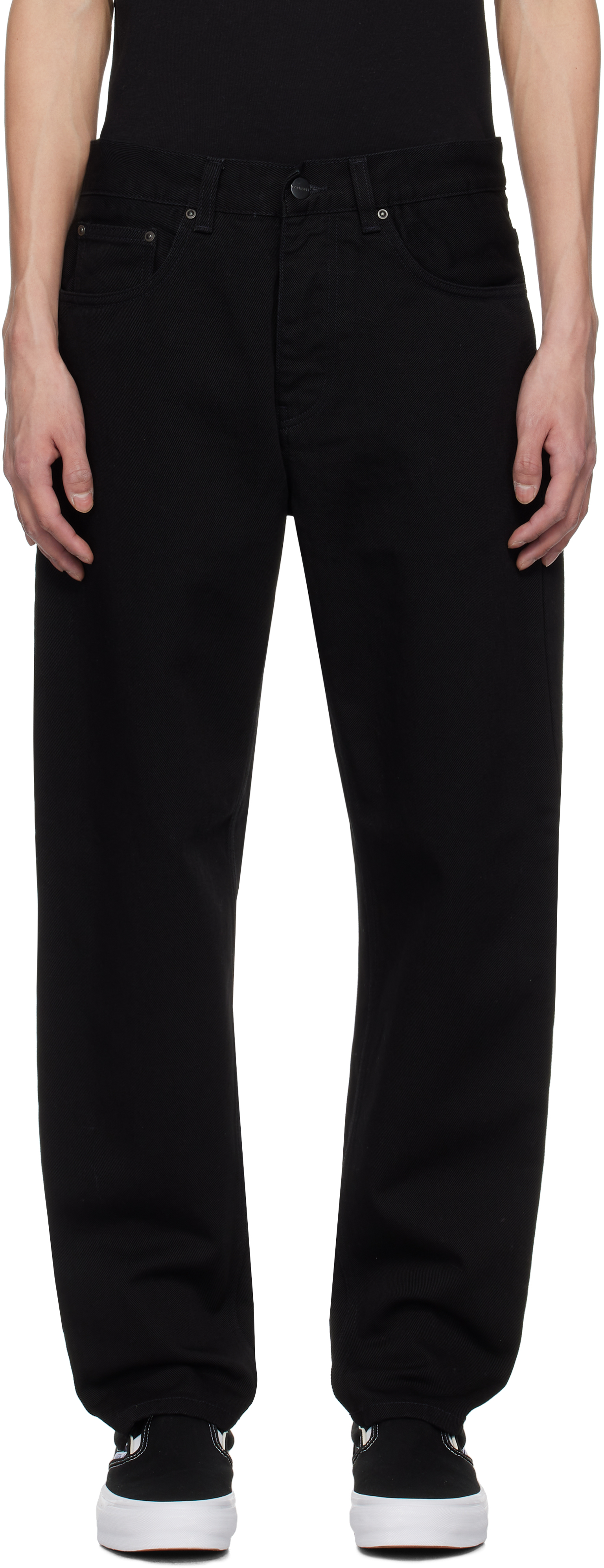Carhartt Black Newel Jeans In 892y Black One Wash