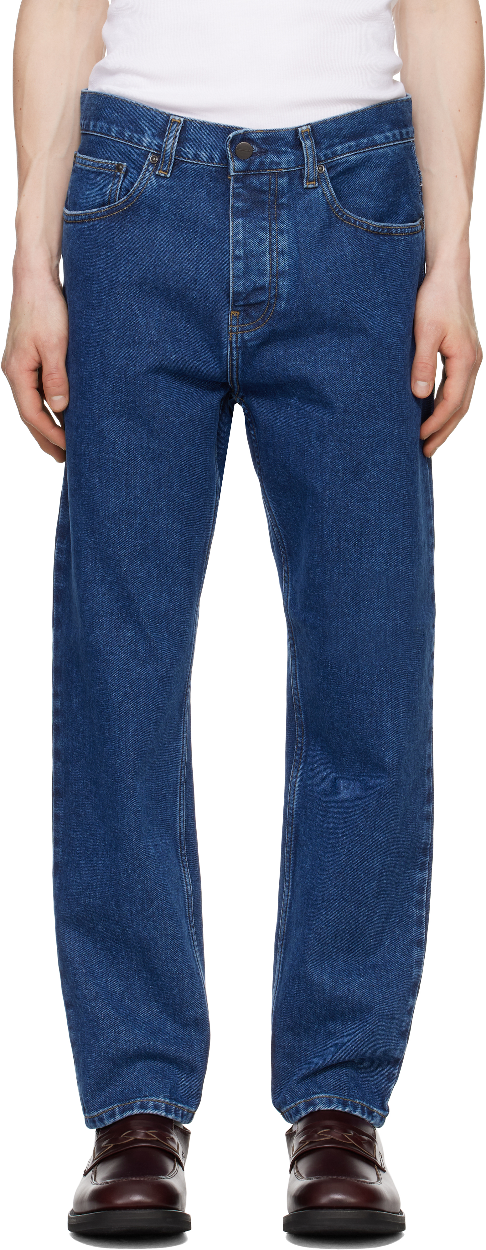 Carhartt Blue Newel Jeans In 0106 Blue Stone Wash