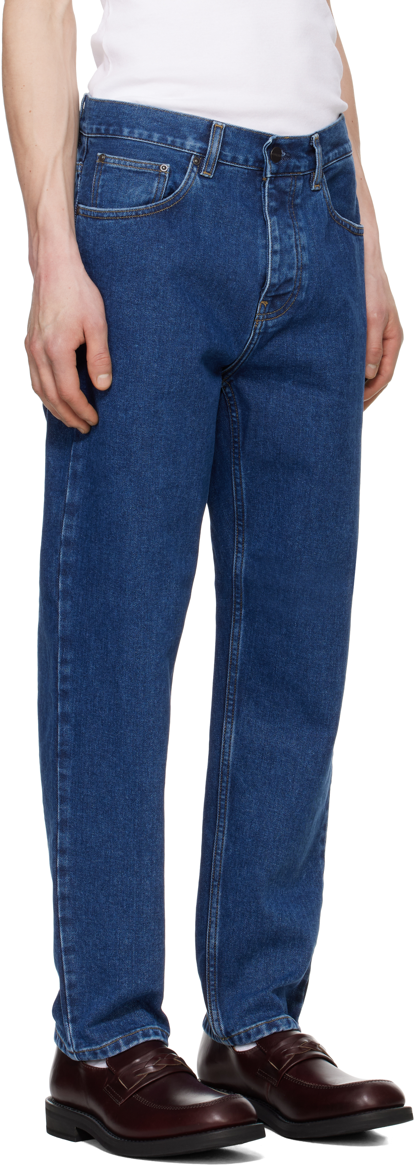 Carhartt Blue Newel Jeans In 0106 Blue Stone Wash