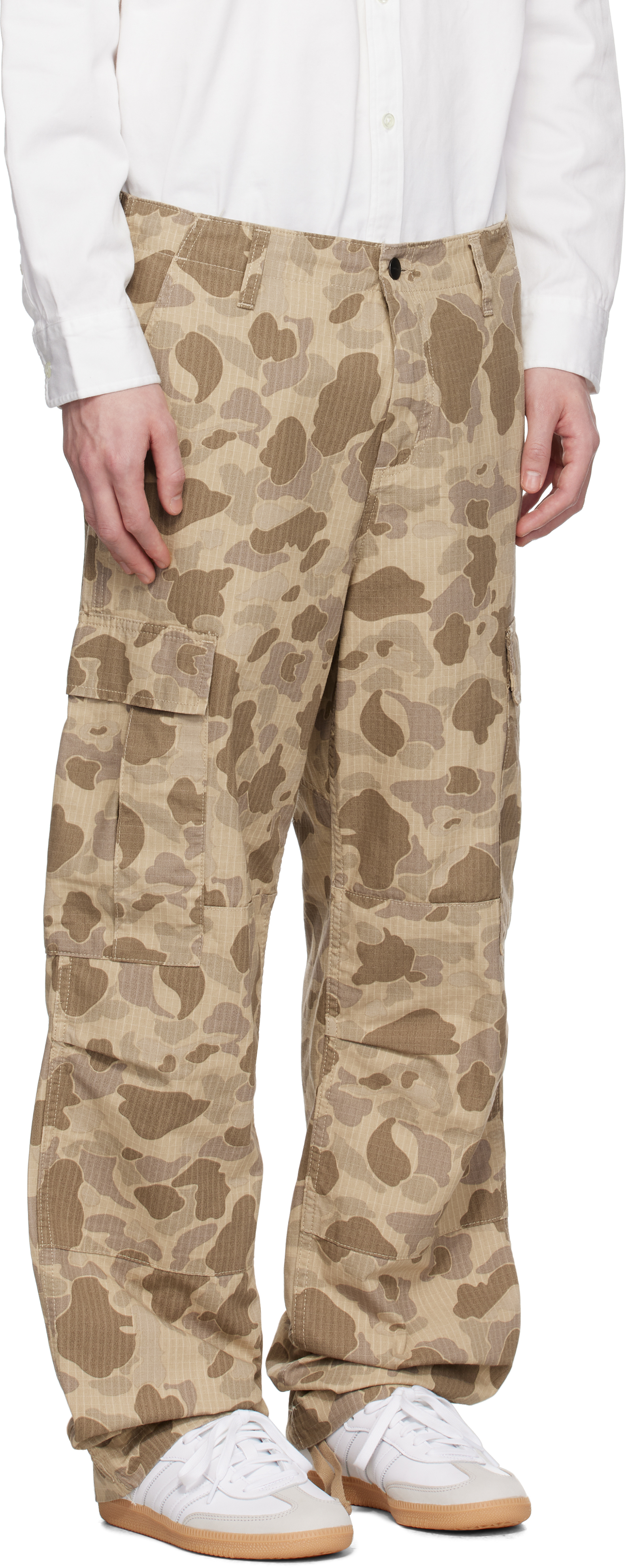 Carhartt Work In Progress Duck Landon Camo Loose Tapered Organic Cotton Jeans In 2r402 Camoduckdesert