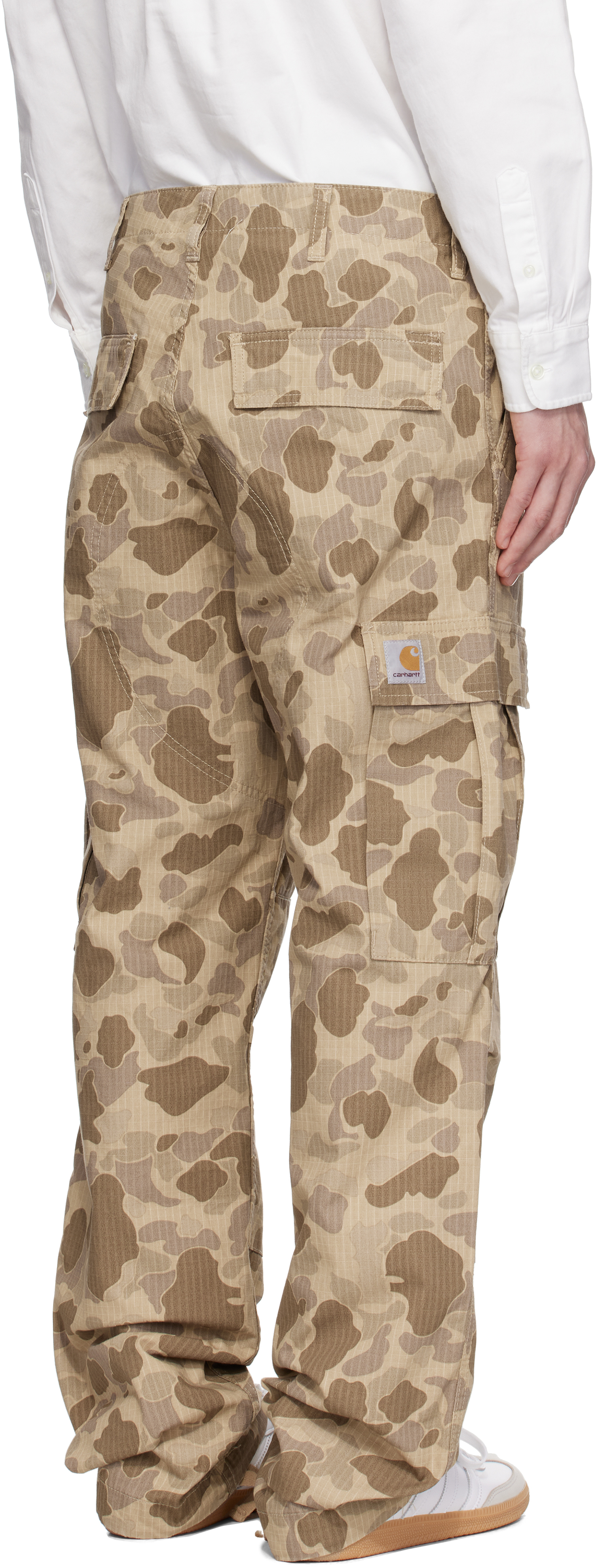Carhartt Work In Progress Duck Landon Camo Loose Tapered Organic Cotton Jeans In 2r402 Camoduckdesert