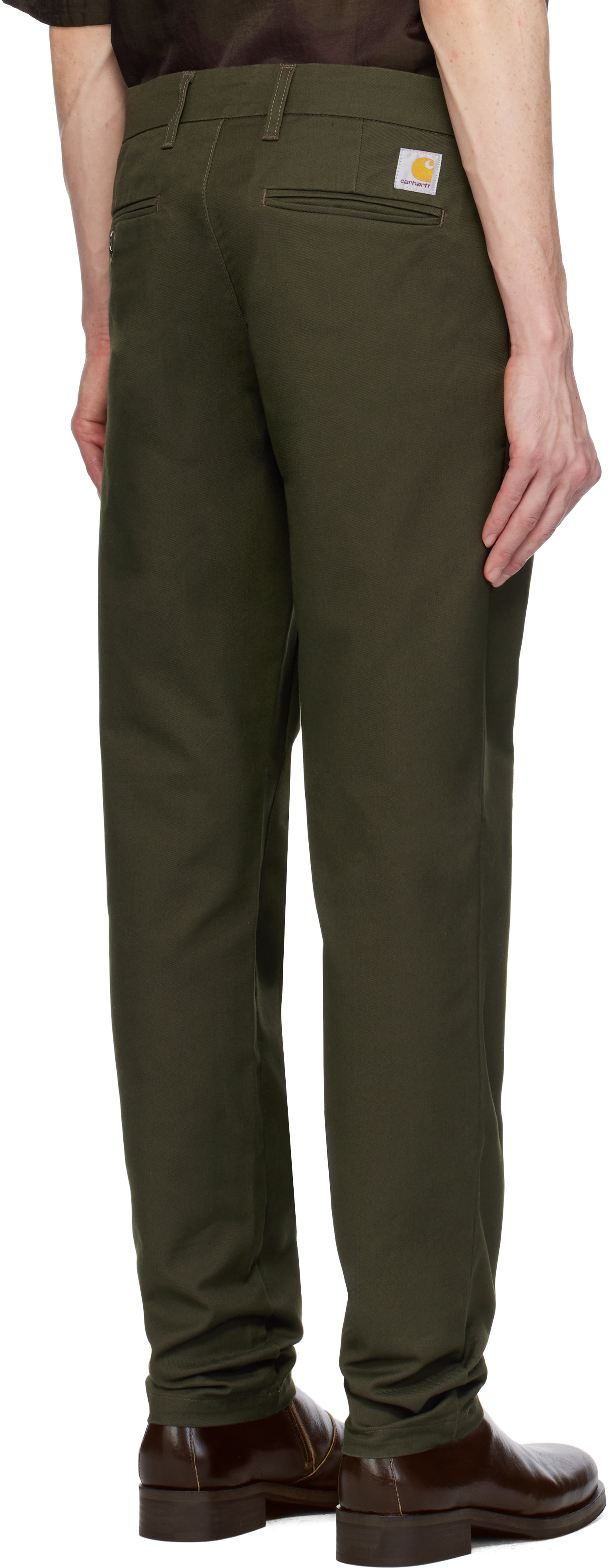 Carhartt Khaki Sid Trousers In 6302 Cypress Rinsed