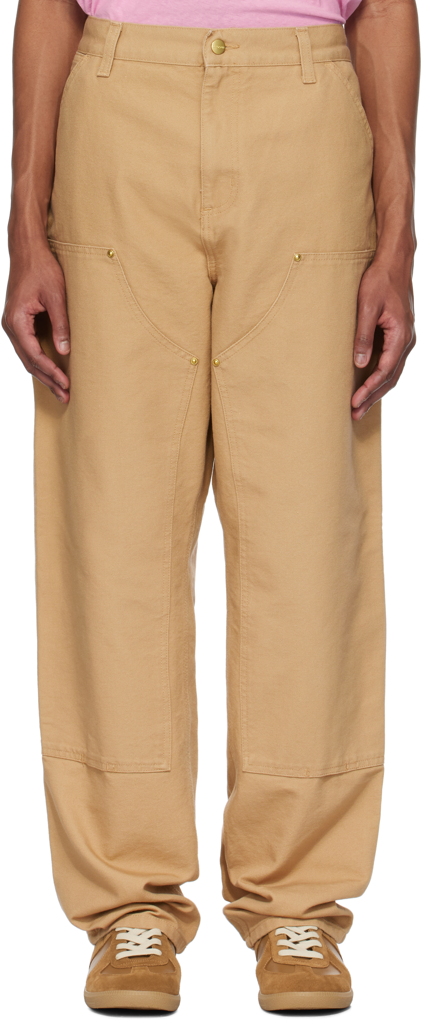 パンツ CARHARTT WIP DOUBLE KNEE PANT W30 Tan Double Knee Trousers by Carhartt Work In Progress on Sale